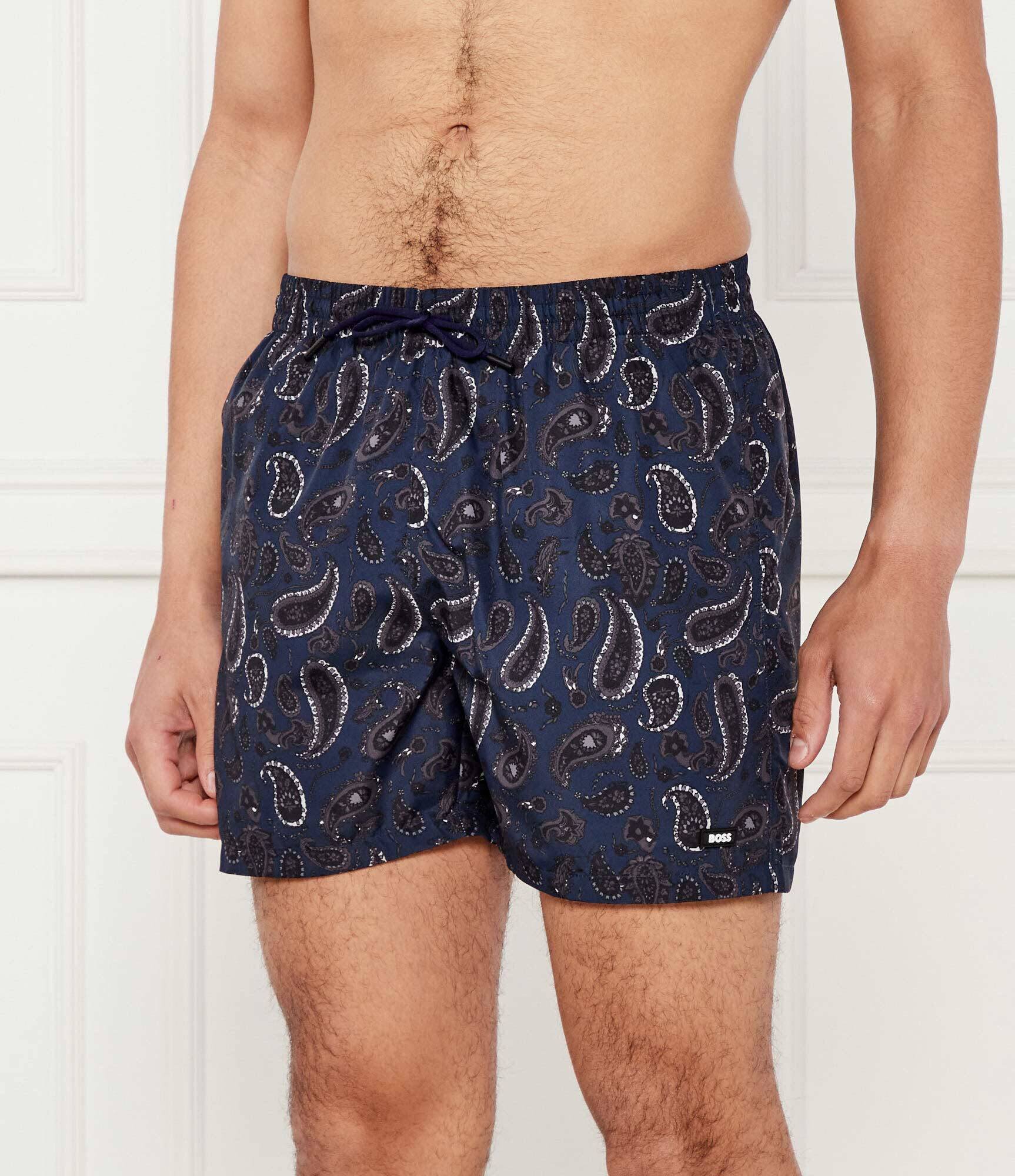 BOSS BLACK Șorți de baie Paisley_AOP | Regular Fit