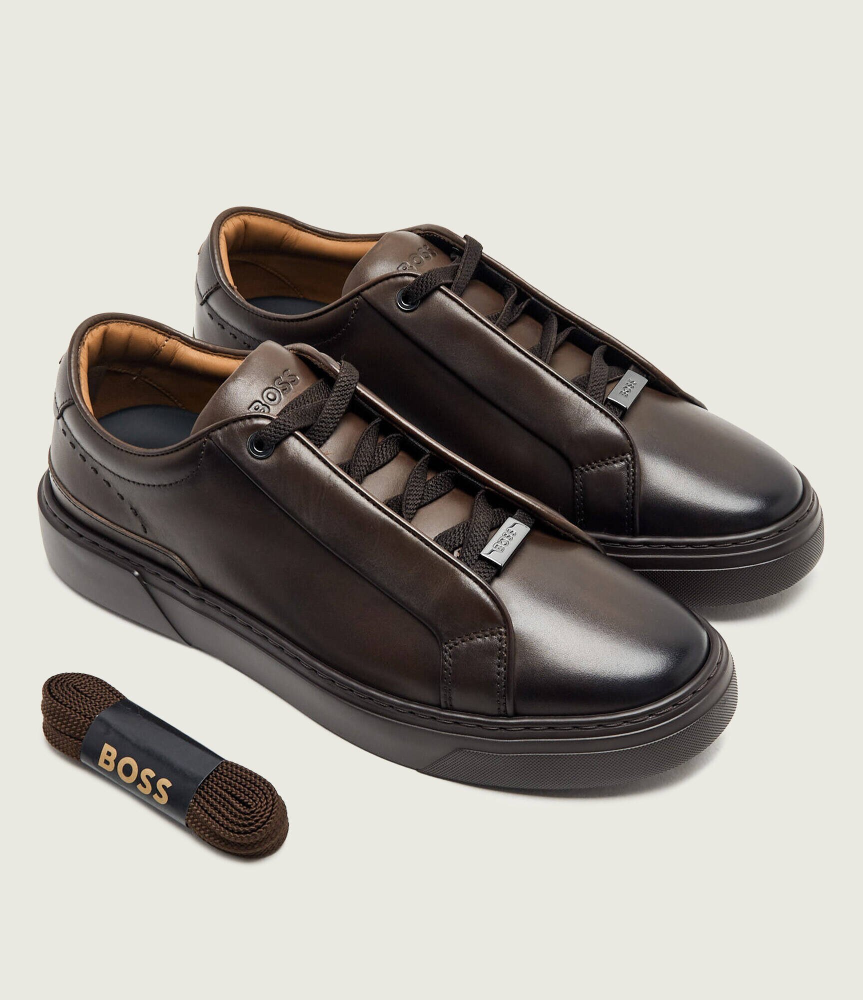 BOSS BLACK Teniși din piele Gary_Tenn_buamf