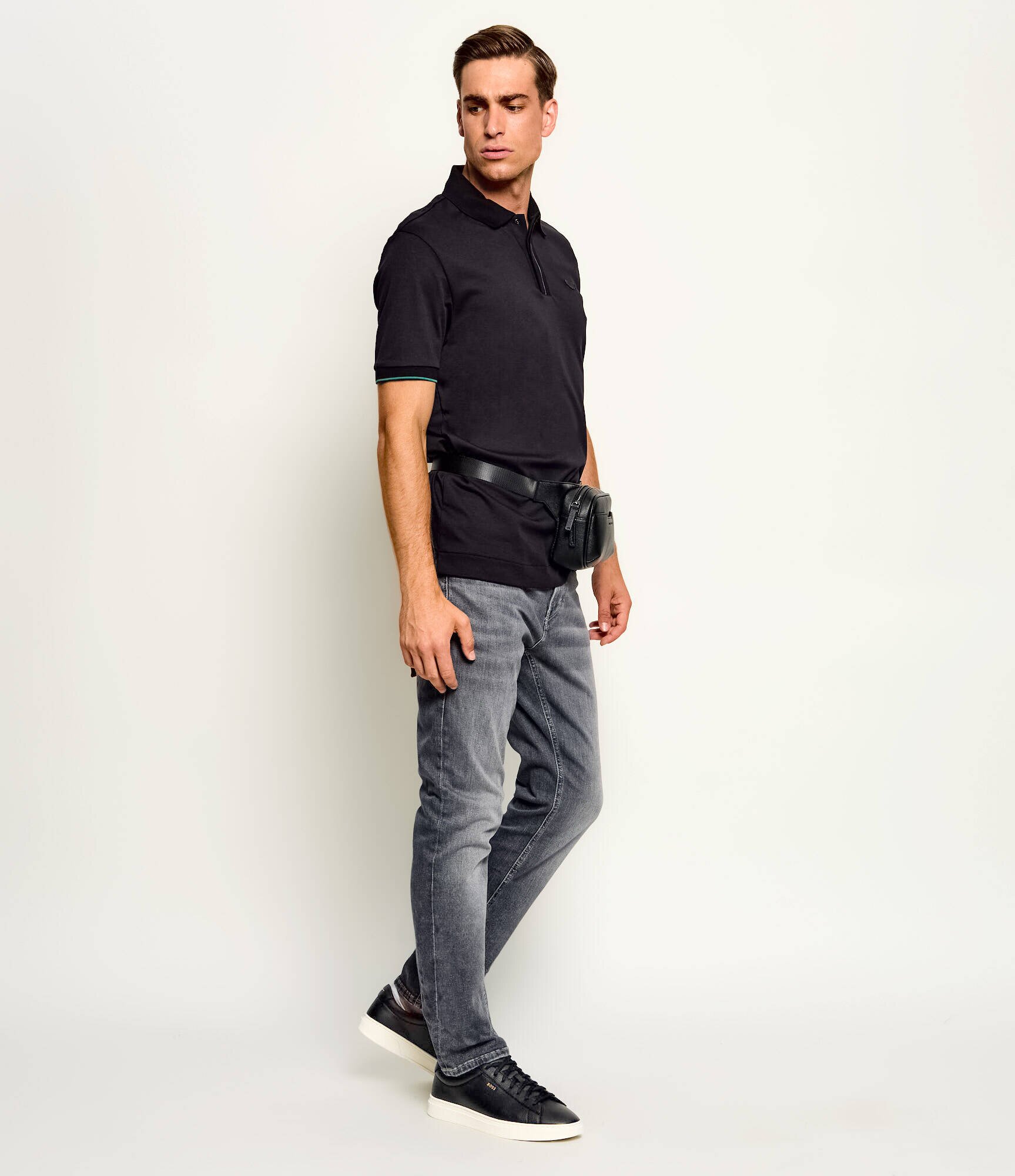 BOSS BLACK Teniși din piele Kieran_Tenn_algr