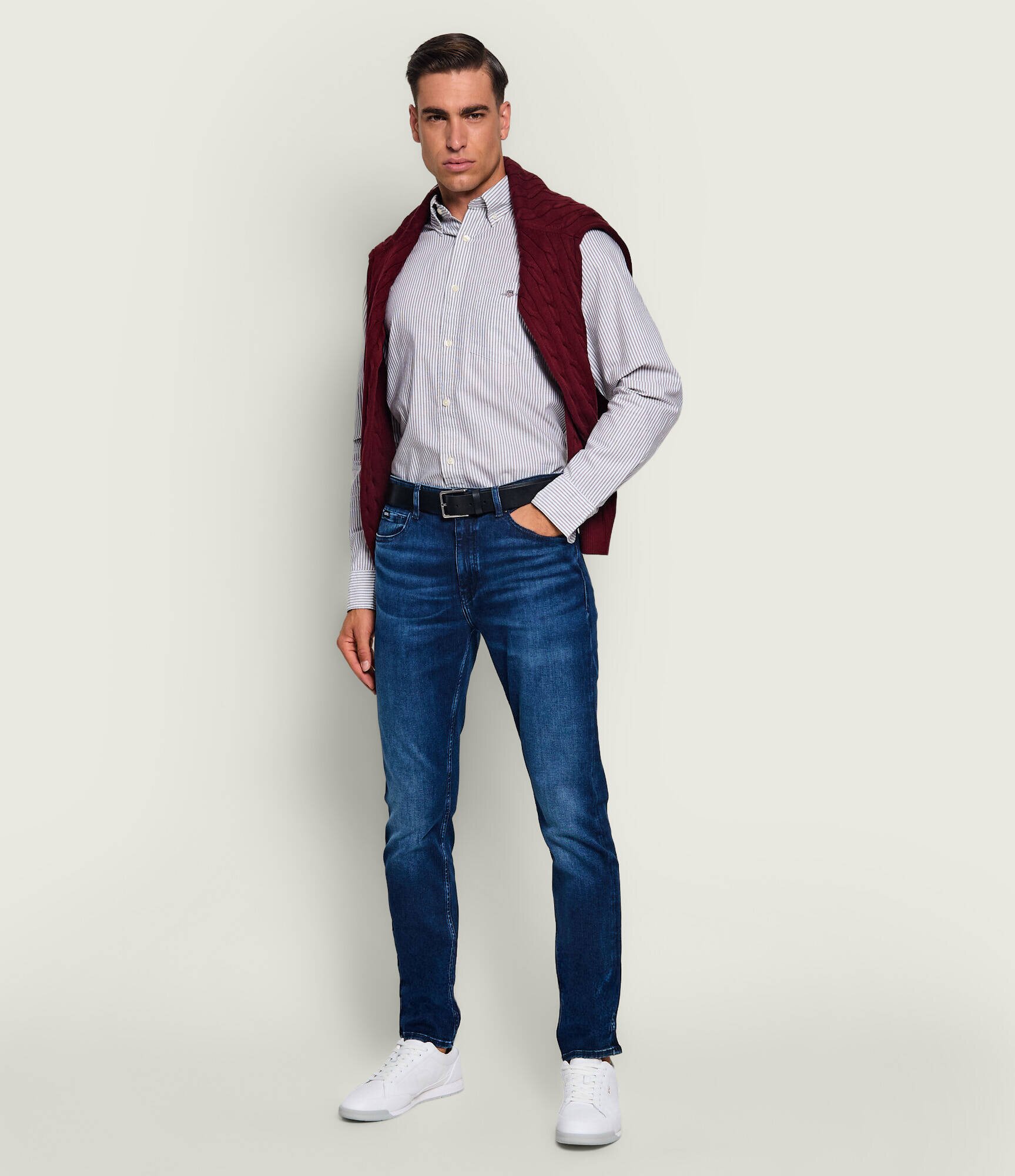 BOSS BLACK Teniși din piele Nitan_Lowp_ltgrn
