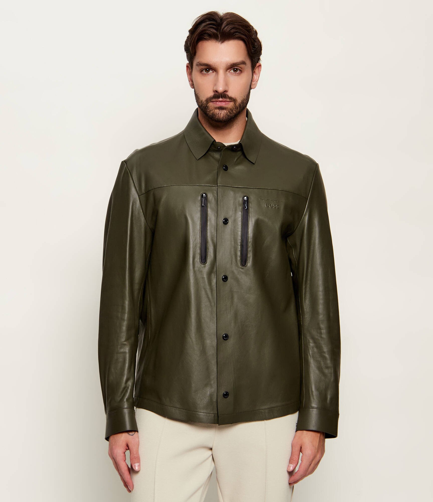 BOSS Green Geacă de piele LH_PS Spirit70 ST | BOSS X PORSCHE | regular fit
