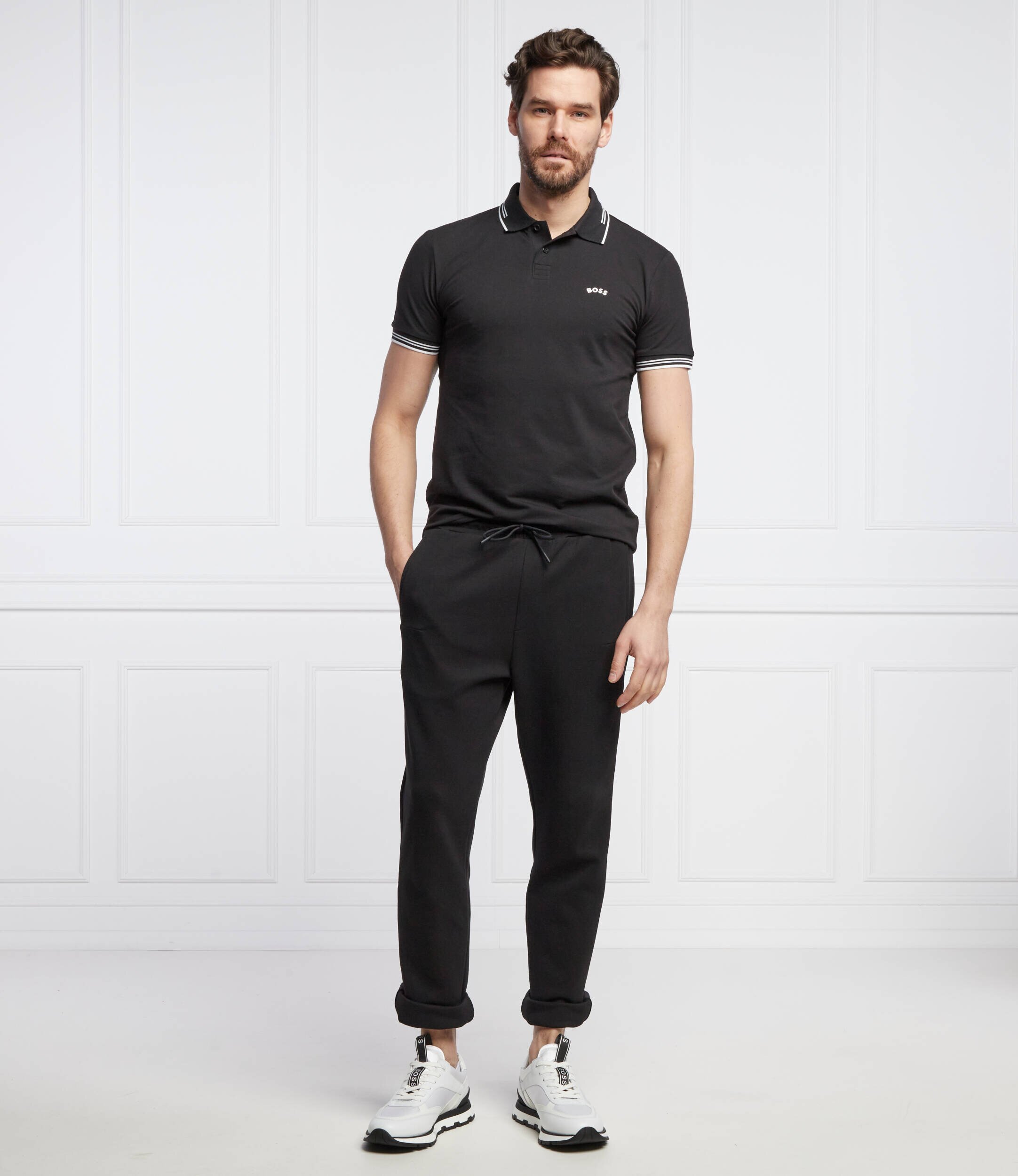 BOSS Green Polo Curved | Slim Fit | stretch