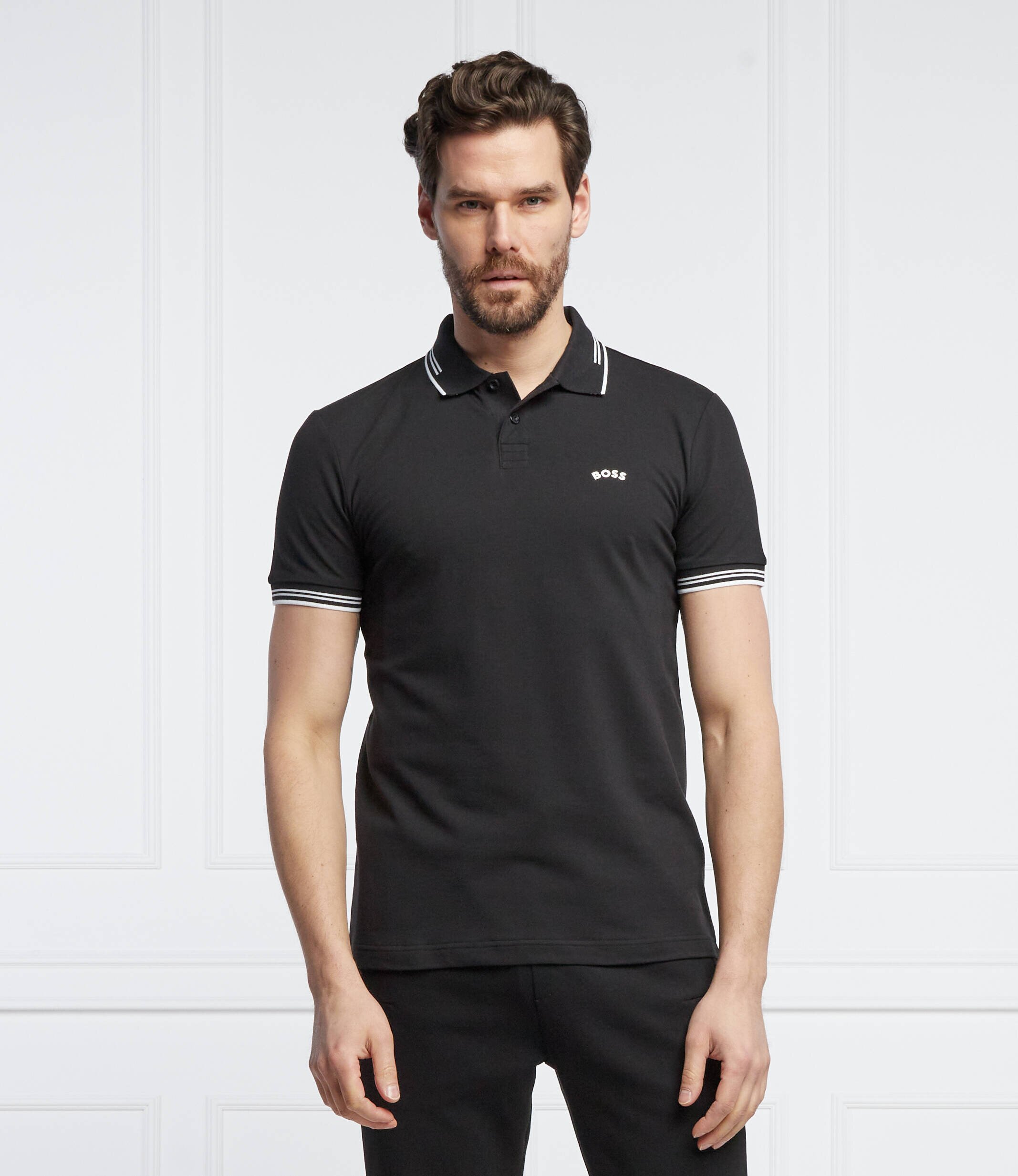 BOSS Green Polo Curved | Slim Fit | stretch