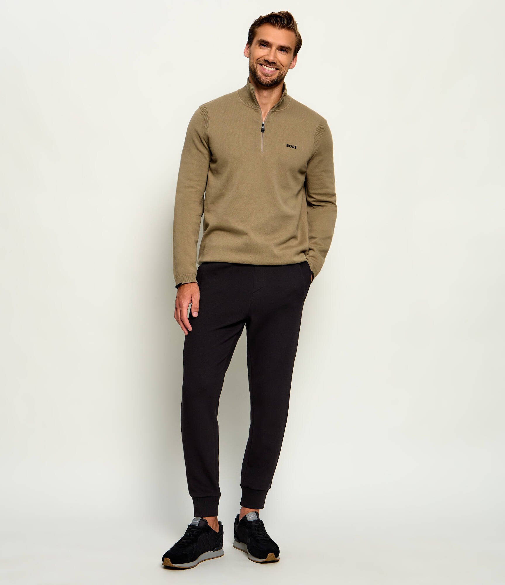 BOSS Green Pulover KN_Ever-X QZ | regular fit
