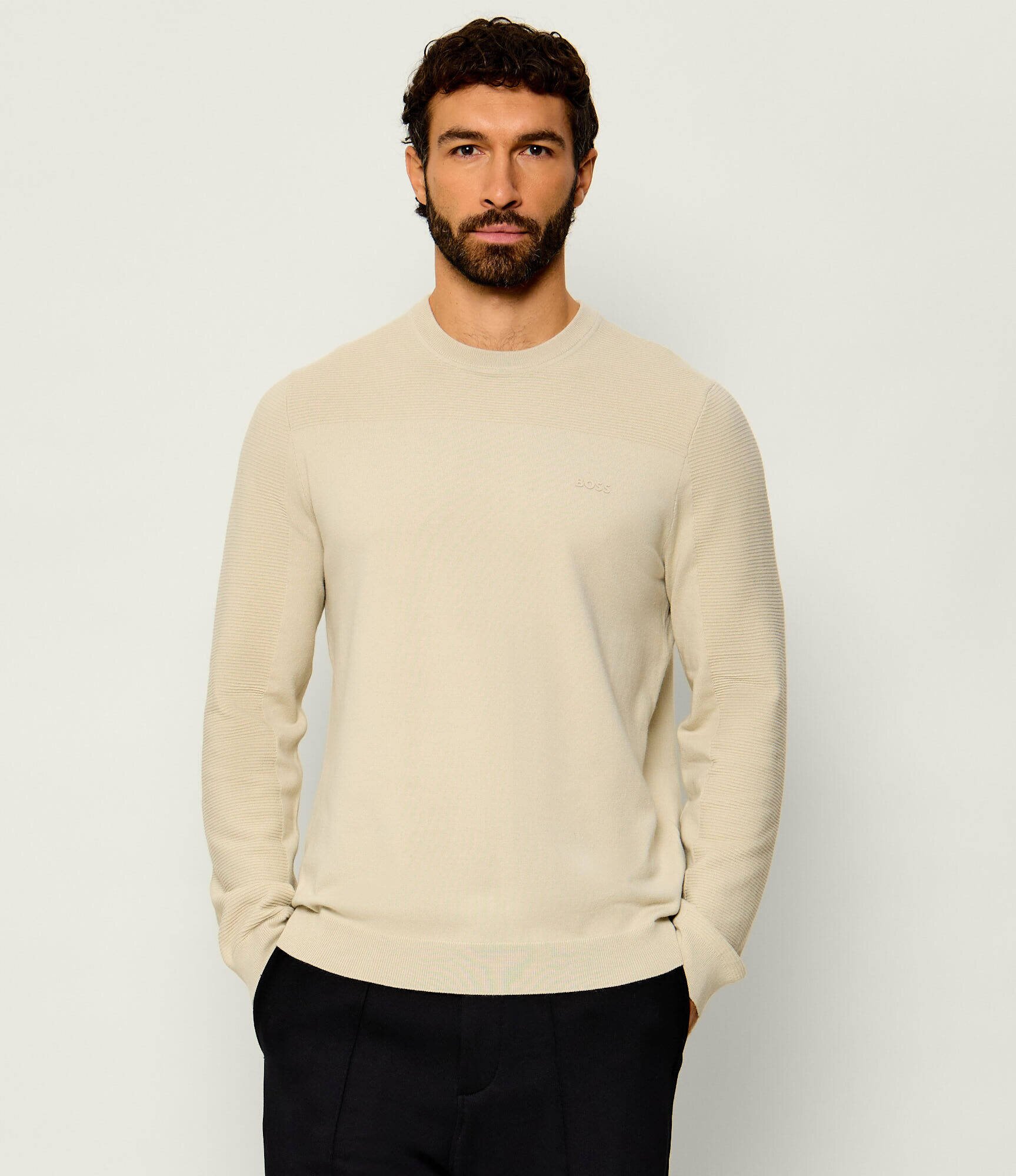 BOSS Green Pulover KN_Momentum-X CN | regular fit cu adaos de lână