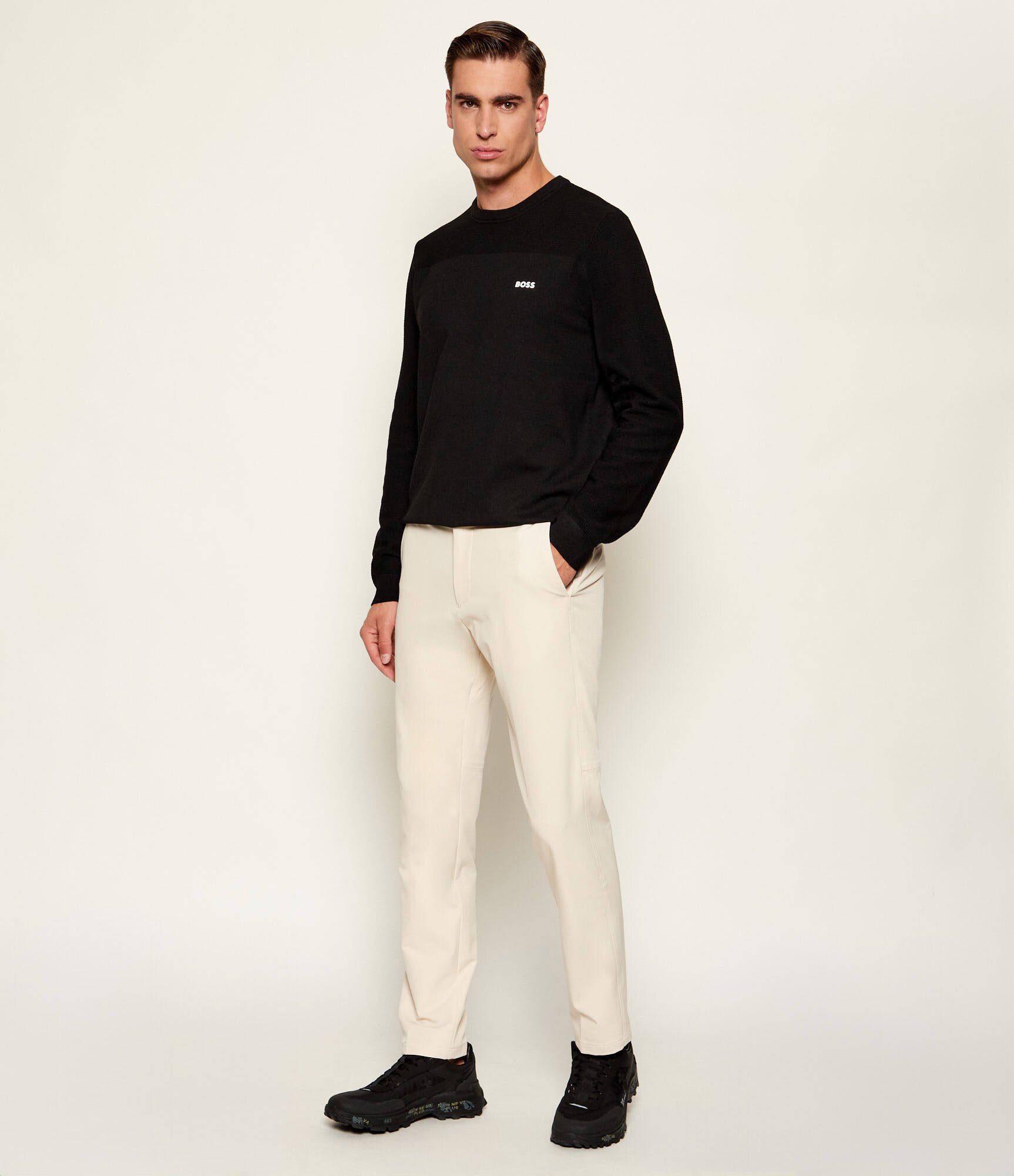 BOSS Green Pulover KN_Momentum-X CN | regular fit cu adaos de lână