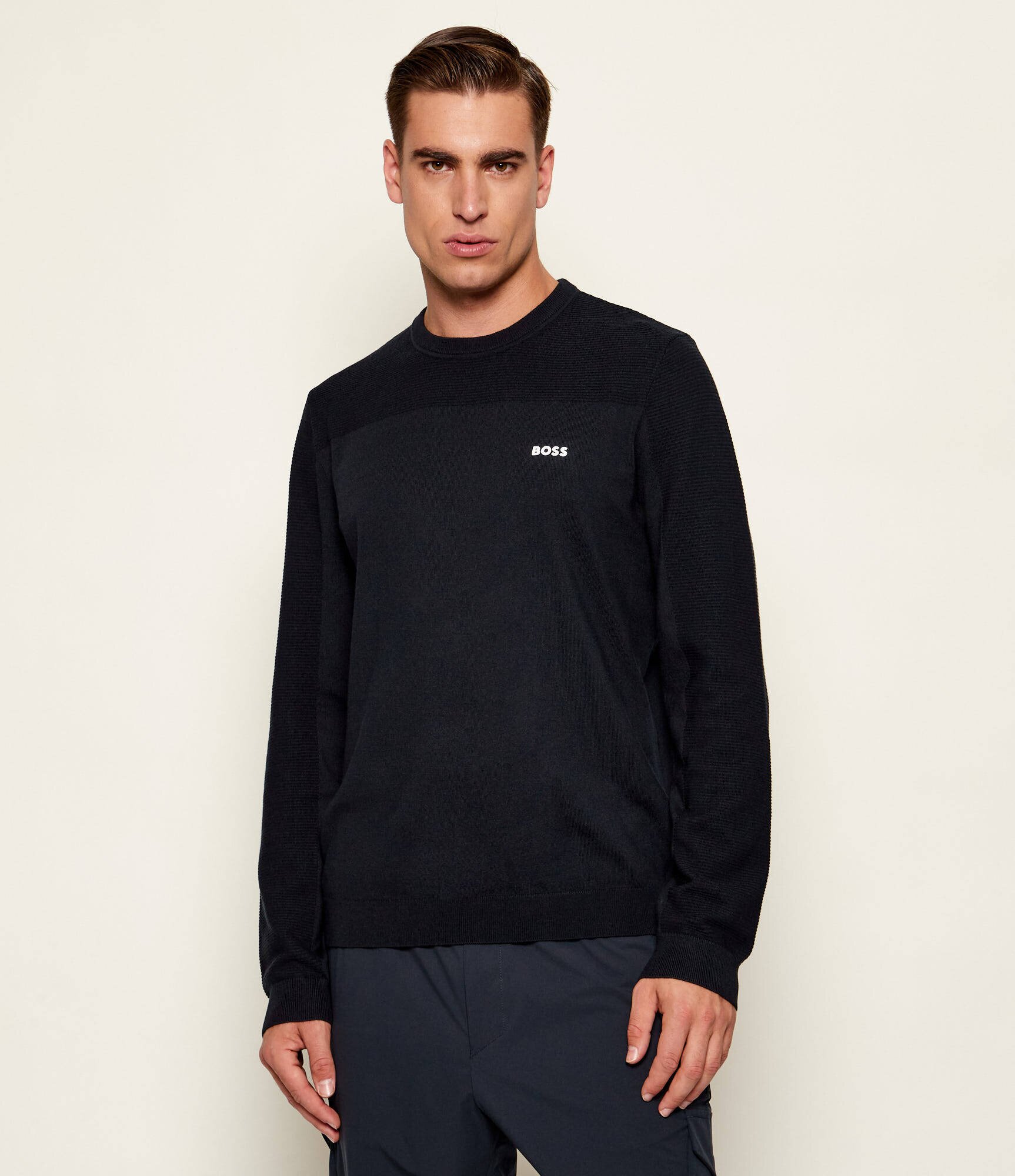 BOSS Green Pulover KN_Momentum-X CN | regular fit cu adaos de lână