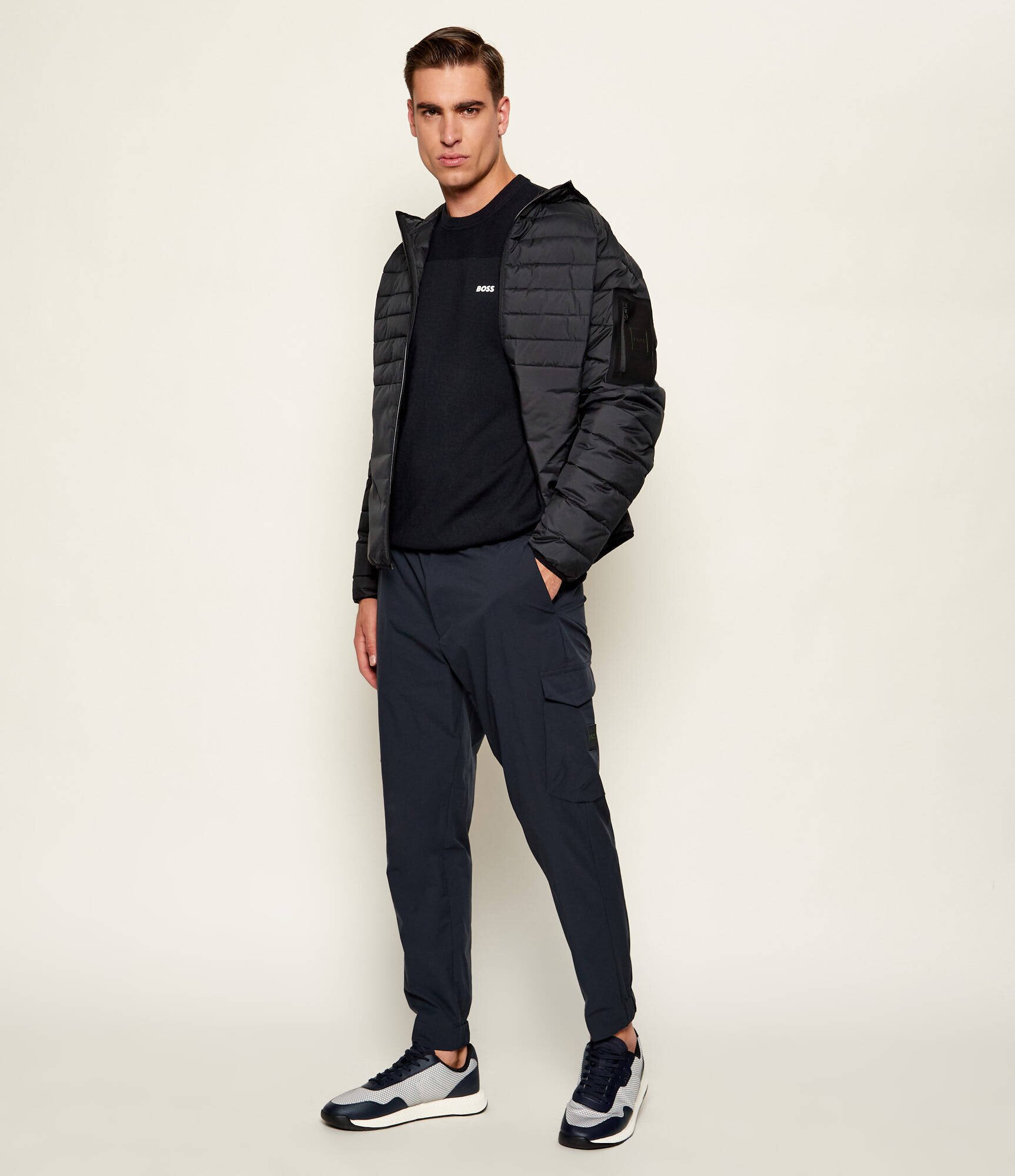 BOSS Green Pulover KN_Momentum-X CN | regular fit cu adaos de lână