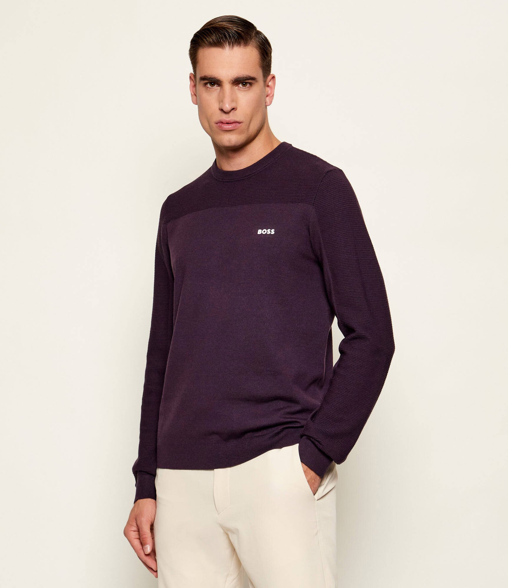 BOSS Green Pulover KN_Momentum-X CN | regular fit cu adaos de lână