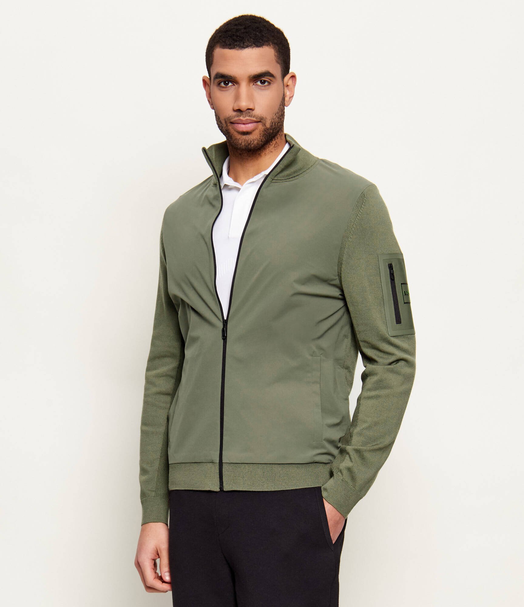 BOSS Green Pulover KN_Momentum-X HY | regular fit cu adaos de lână