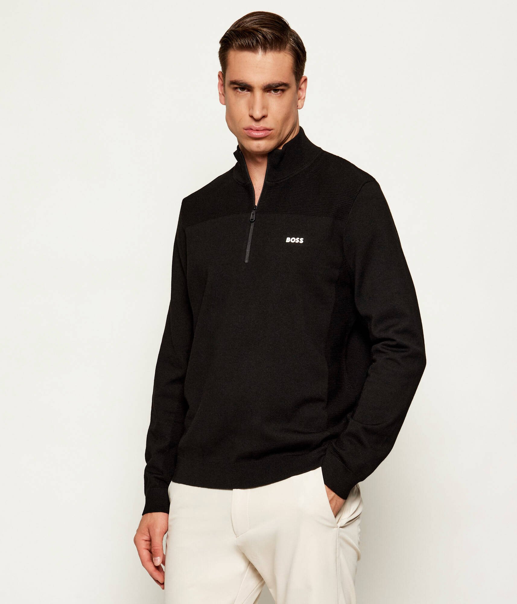 BOSS Green Pulover KN_Momentum-X QZ | regular fit cu adaos de lână