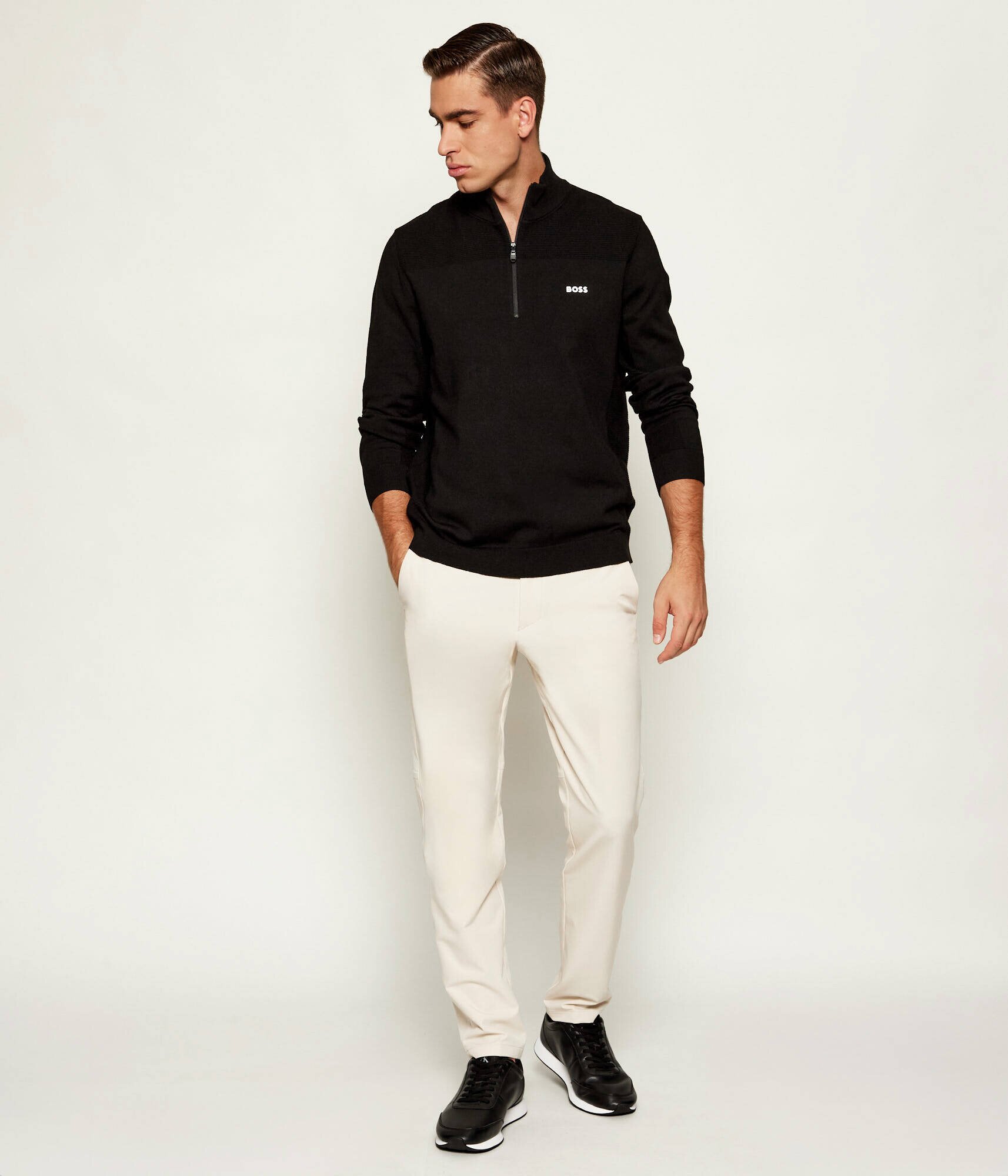 BOSS Green Pulover KN_Momentum-X QZ | regular fit cu adaos de lână