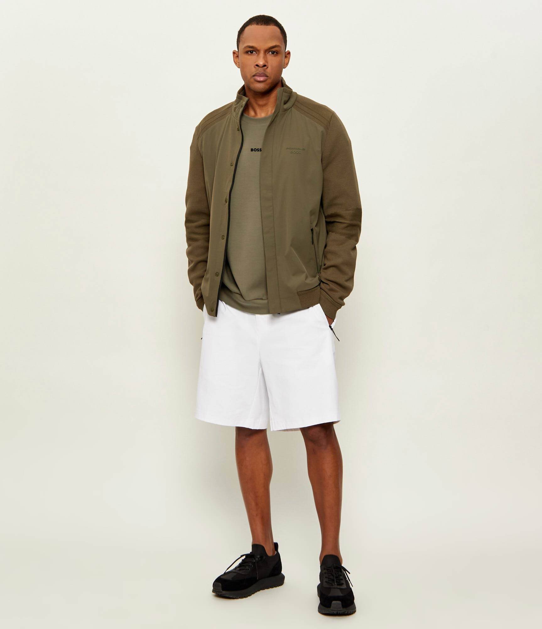 BOSS Green Pulover KN_PS Spirit70 HY | Boss x Porsche | regular fit cu adaos de mătase