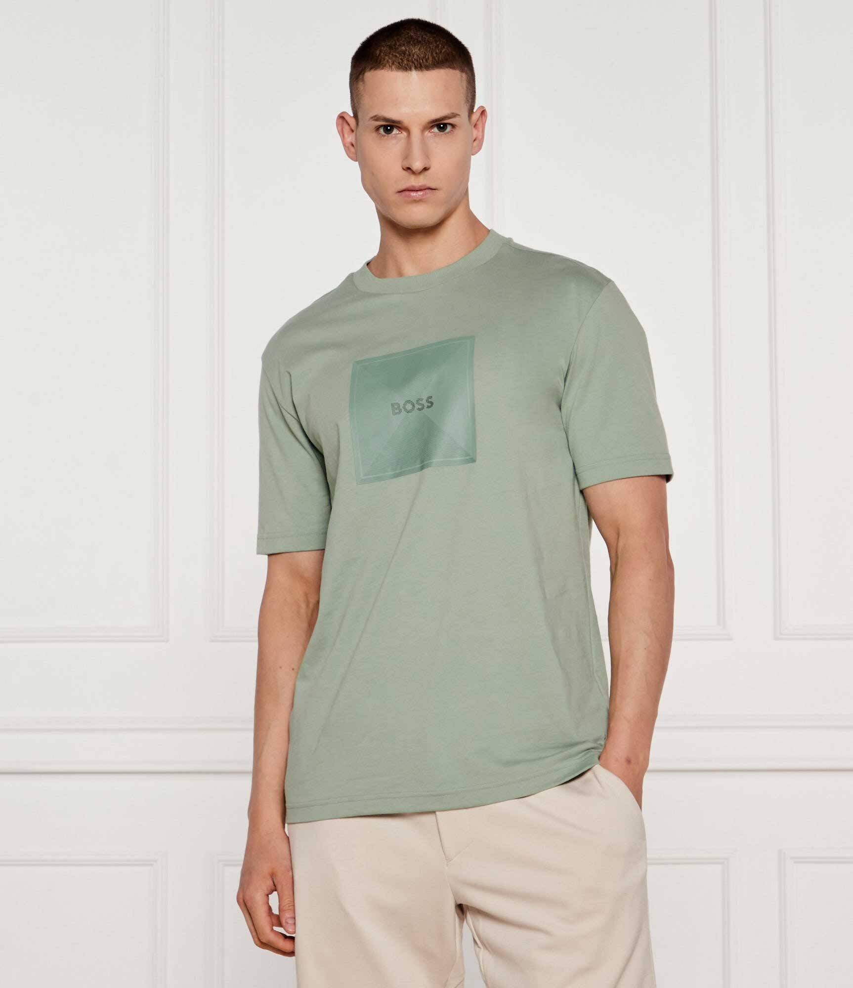 BOSS Green Tricou Logo Rib | Regular Fit