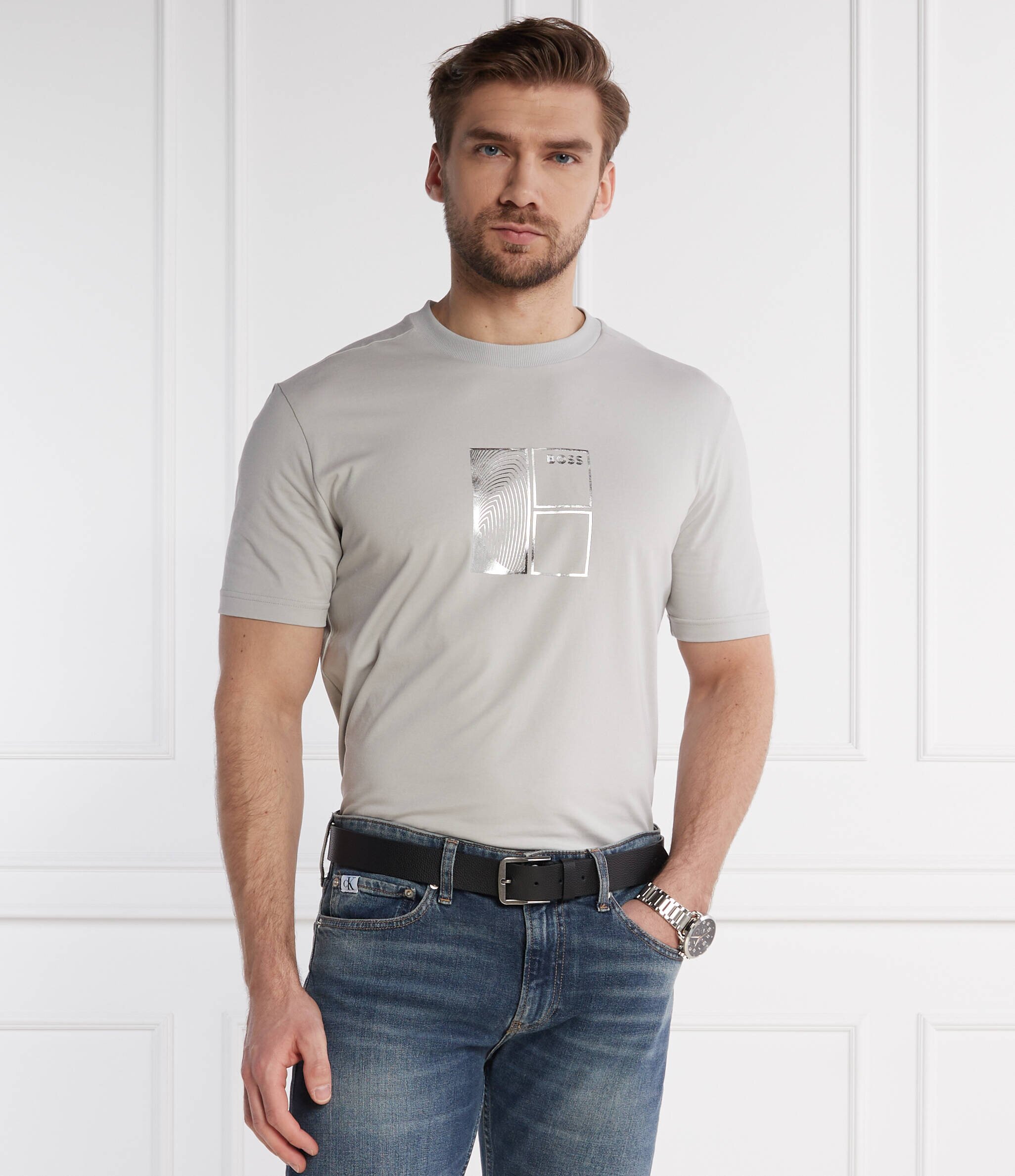 BOSS Green Tricou Tee 5 | Regular Fit | stretch