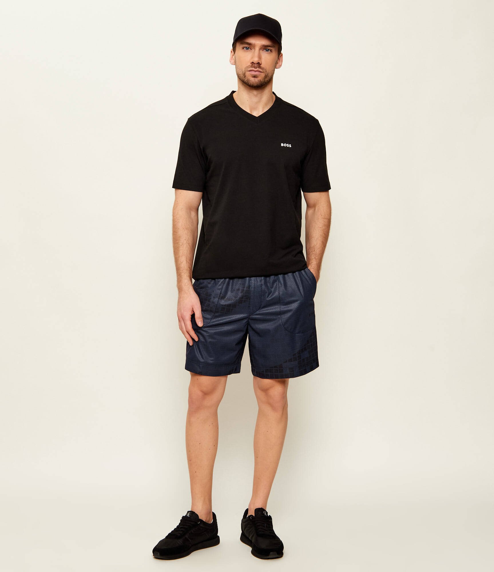 BOSS Green Tricou Tee V | Regular Fit | stretch