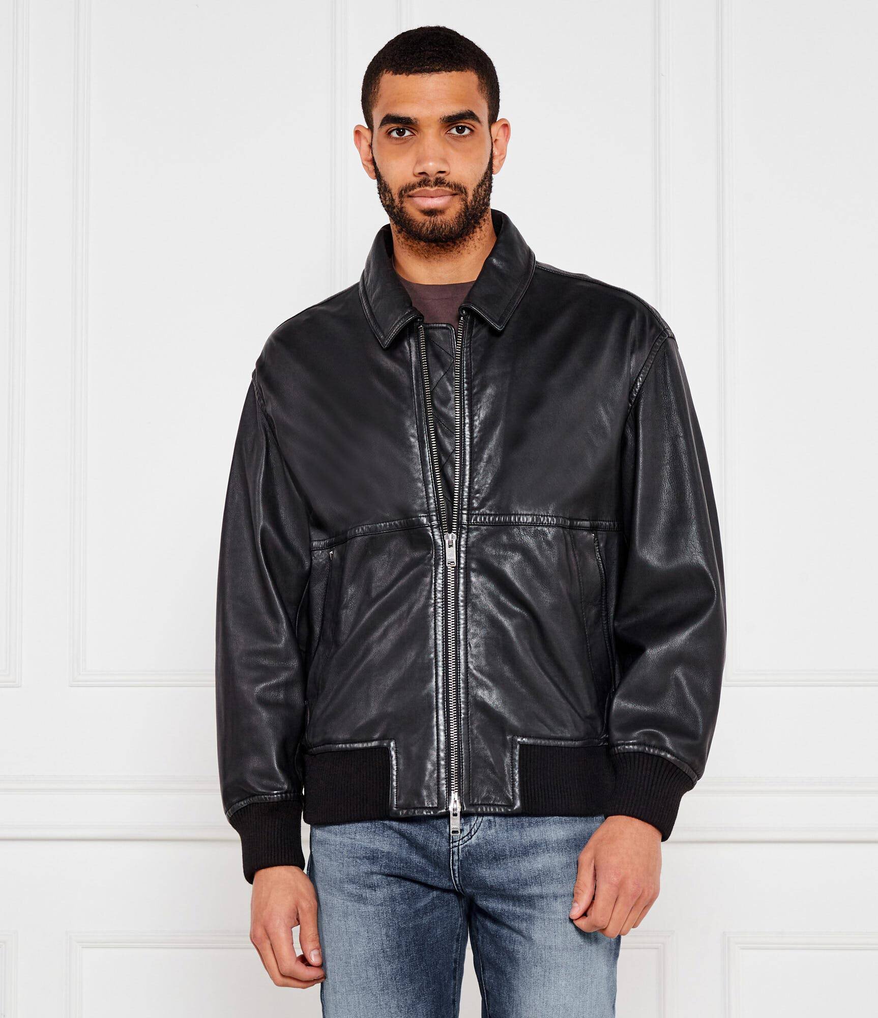 BOSS Orange De piele geacă Joberg | Relaxed fit