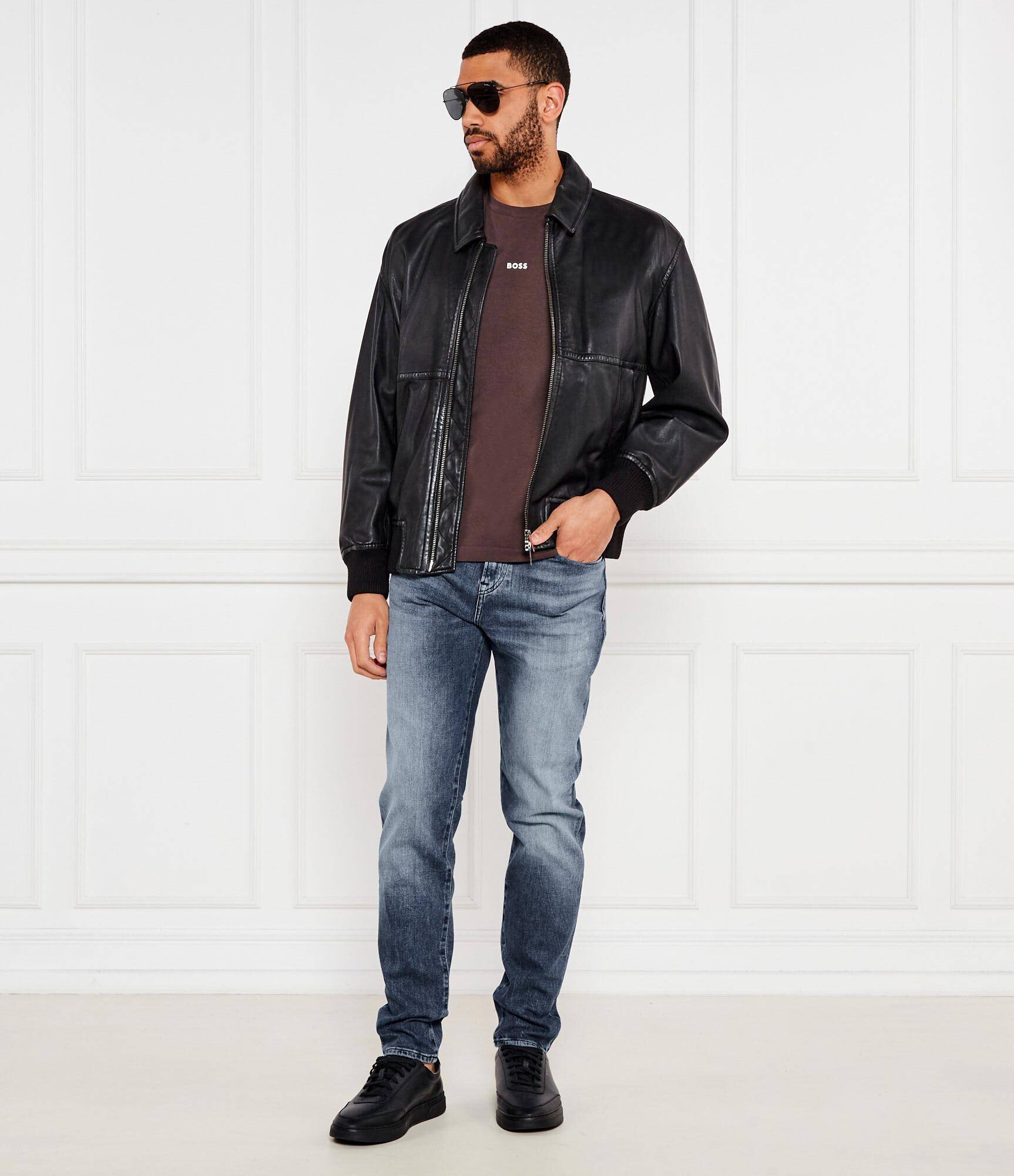 BOSS Orange De piele geacă Joberg | Relaxed fit
