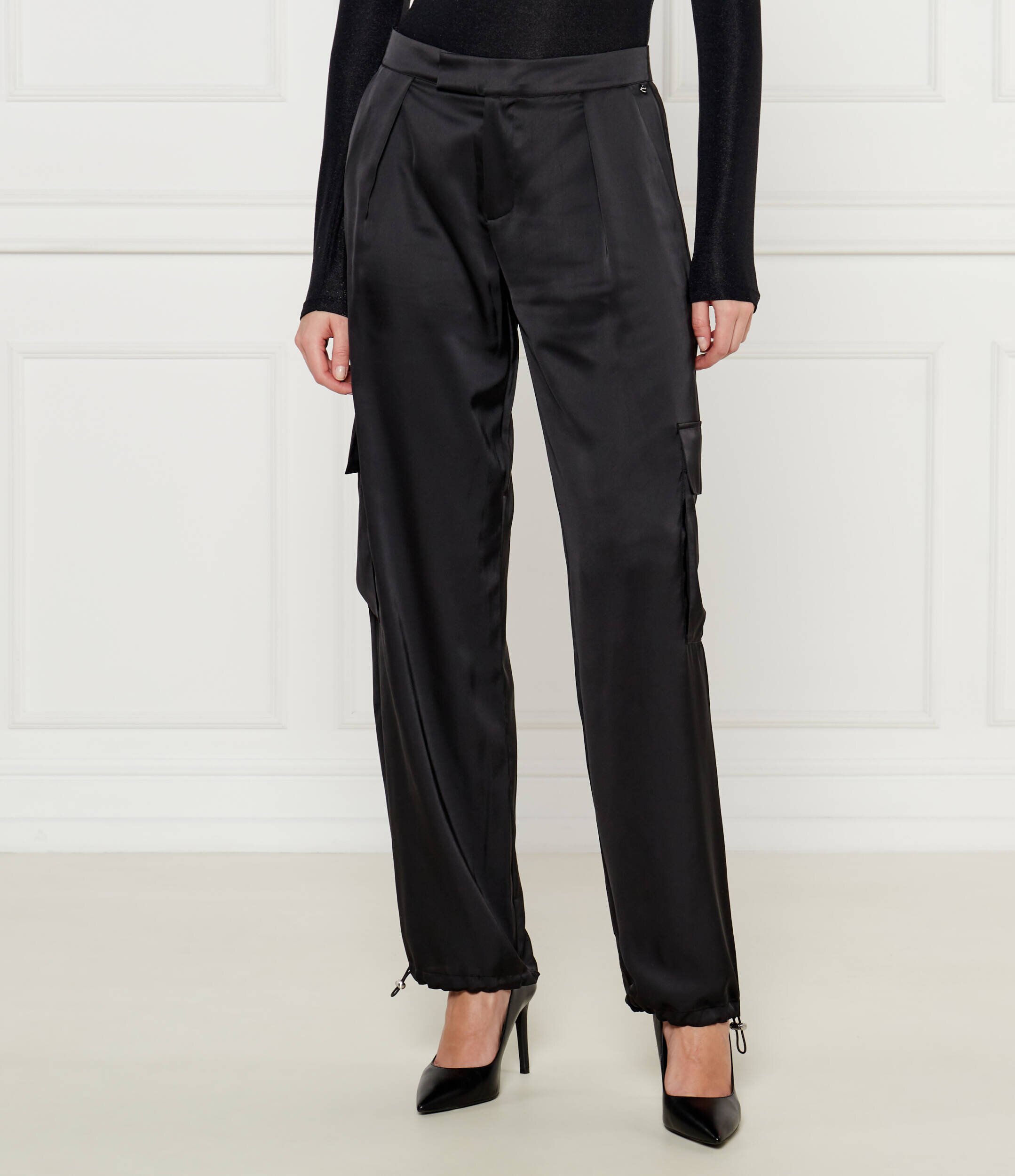 BOSS Orange De satin pantaloni cargo C_Targov | Regular Fit