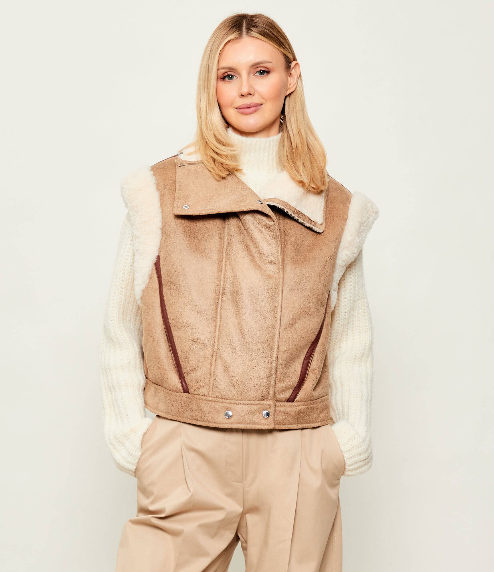 BOSS Orange Geacă 2 în 1 C_Cheerlea | Relaxed fit | shearling