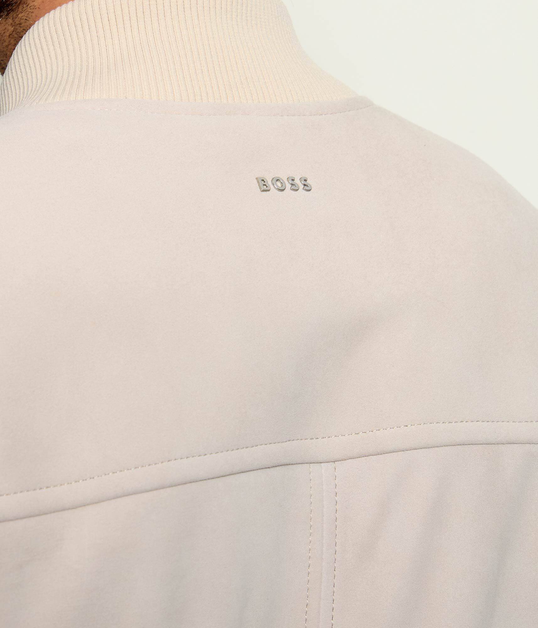 BOSS Orange Geacă bomber Jonorve | piele întoarsă | Slim Fit cu adaos de piele