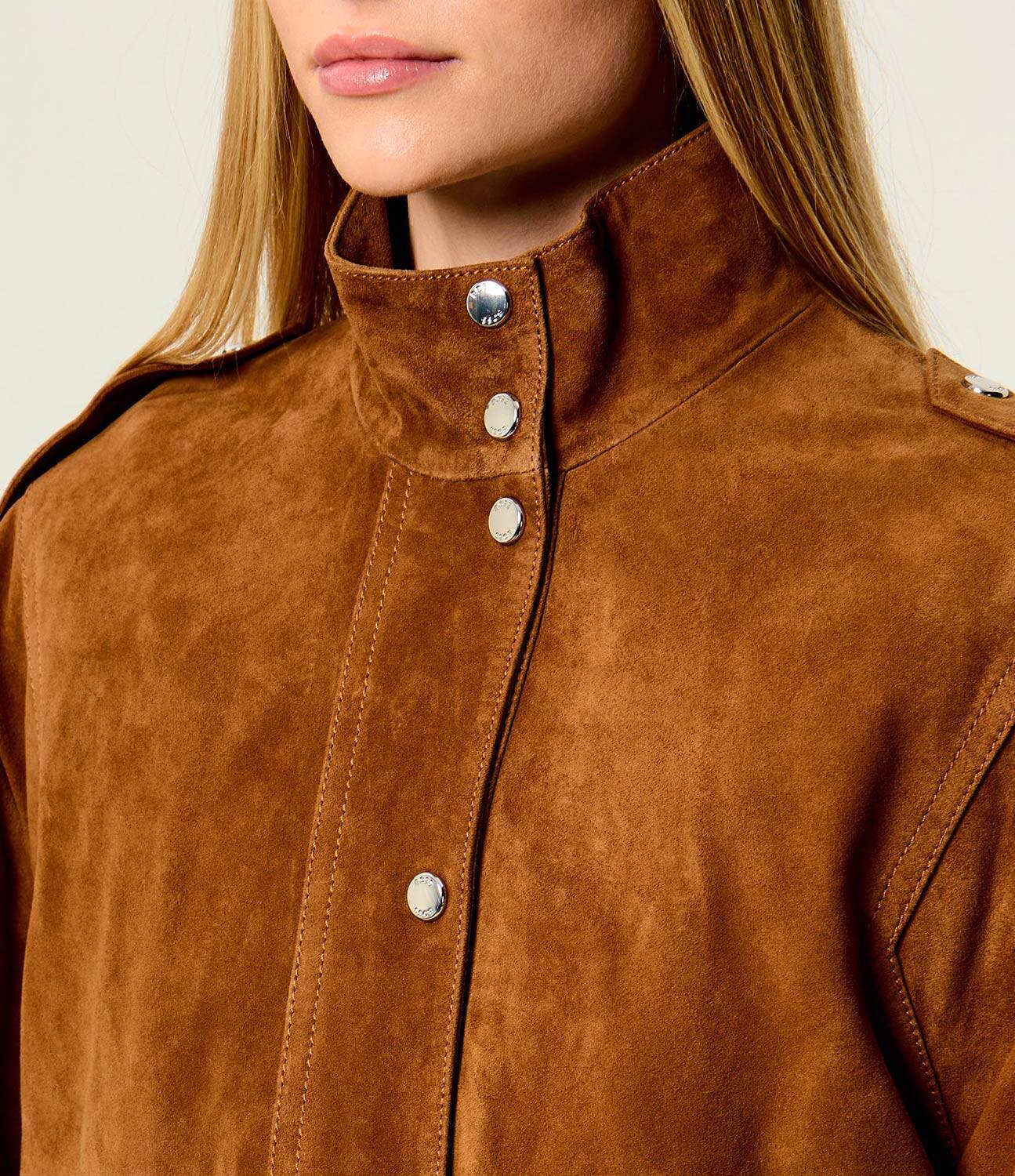 BOSS Orange Geacă C_Sabea | Relaxed fit | piele întoarsă