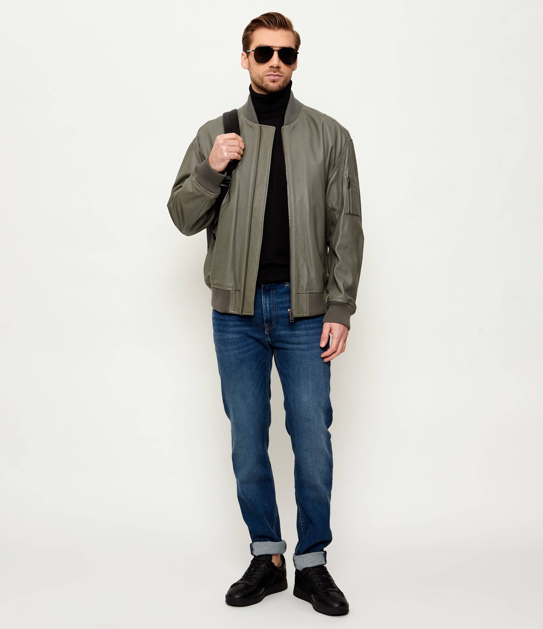 BOSS Orange Geacă de piele bomber Jakri | regular fit