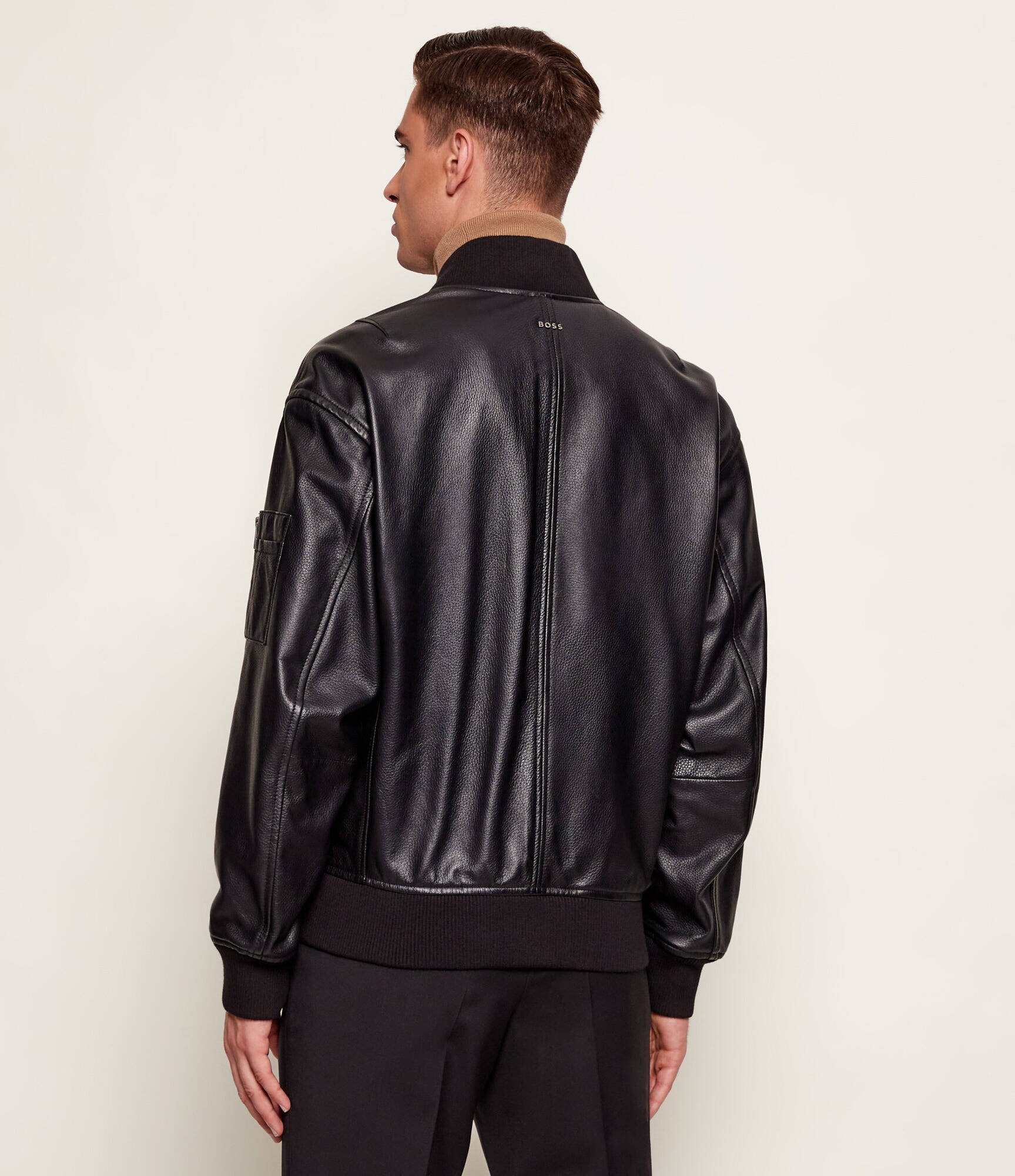 BOSS Orange Geacă de piele bomber Jakri | regular fit