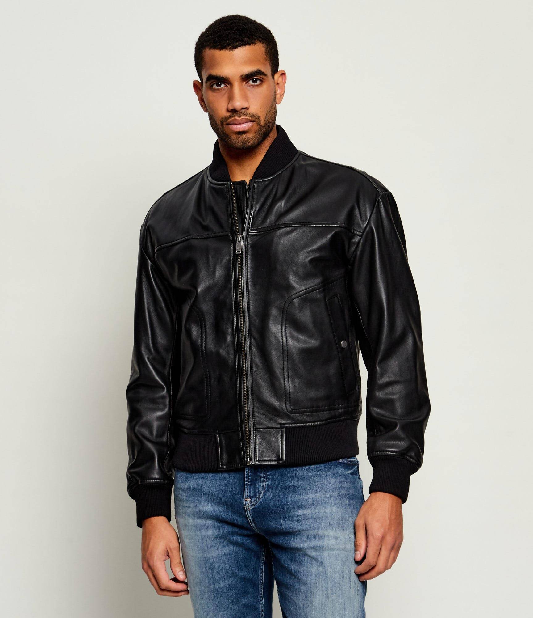 BOSS Orange Geacă de piele bomber Jokans | regular fit