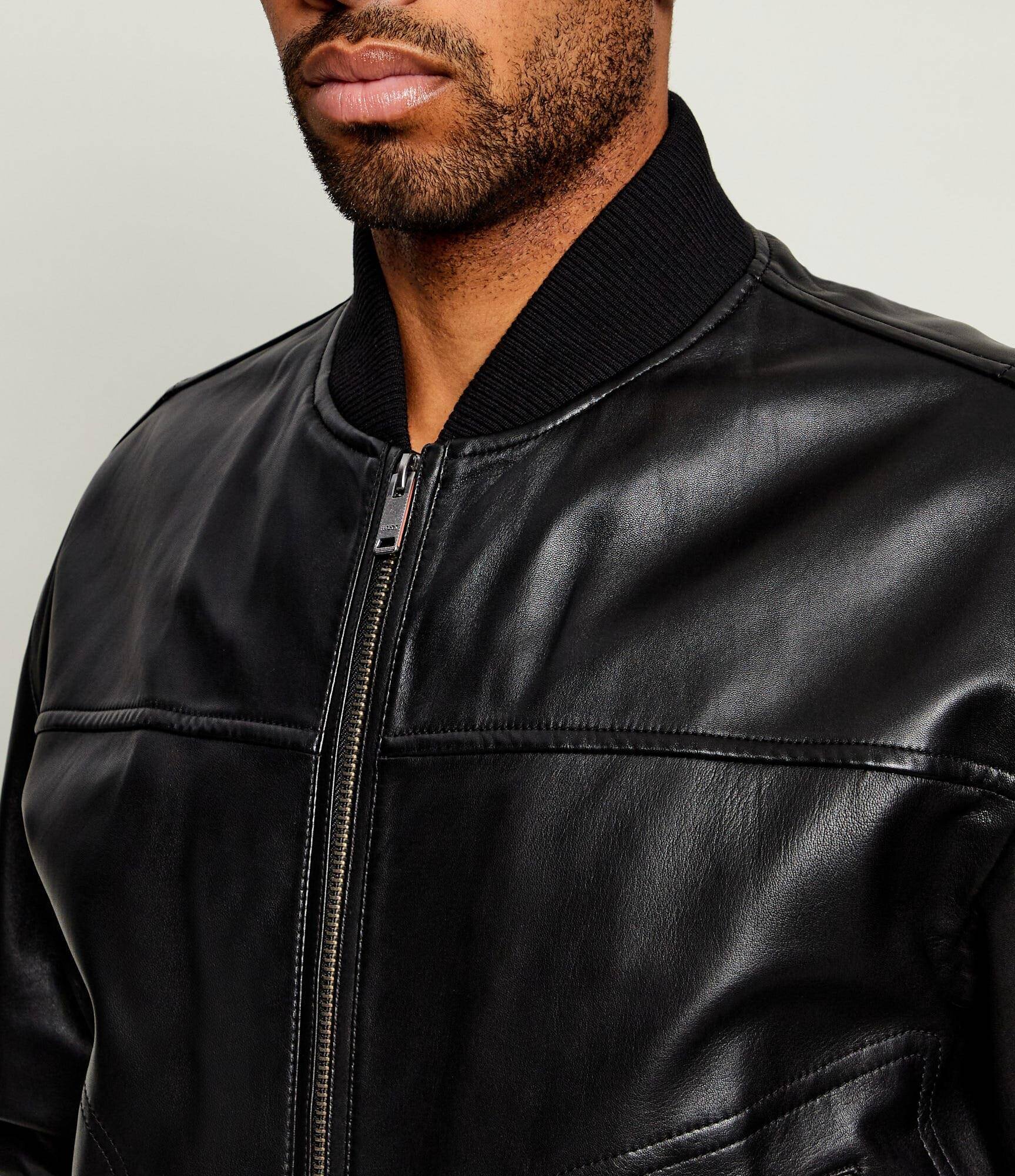 BOSS Orange Geacă de piele bomber Jokans | regular fit