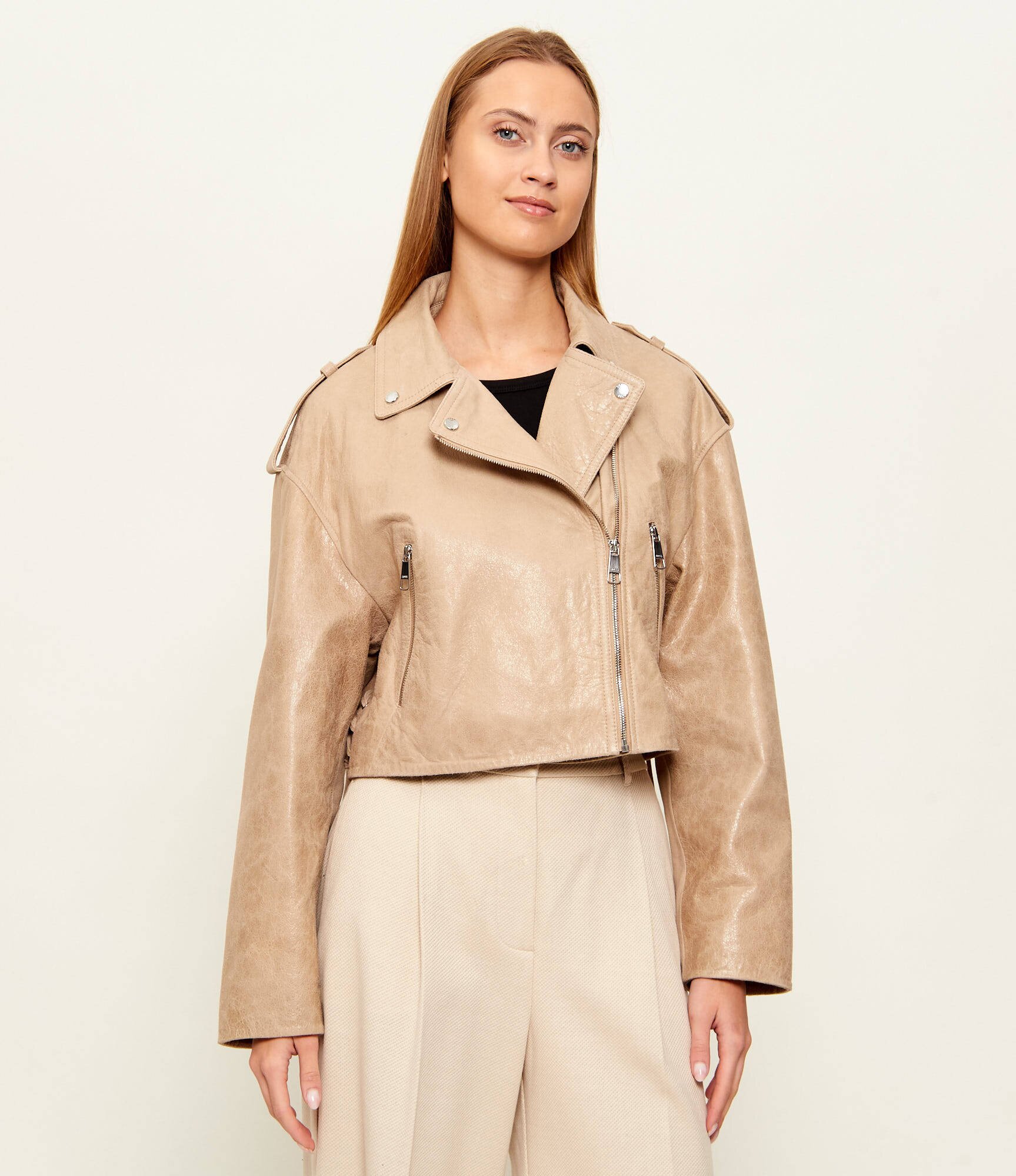 BOSS Orange Geacă de piele C_Salace | Loose fit