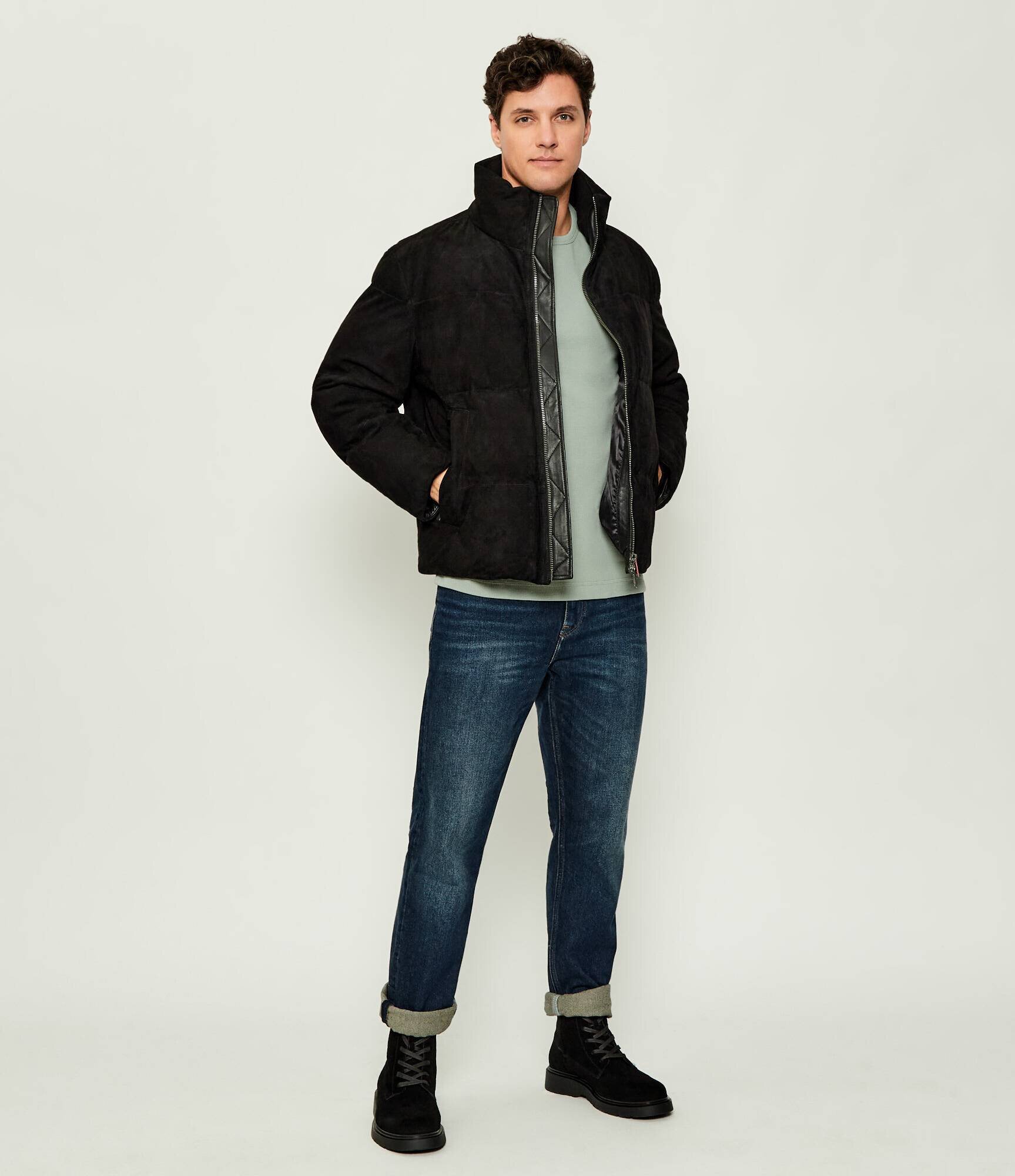 BOSS Orange Geacă de piele Jocamp | Relaxed fit