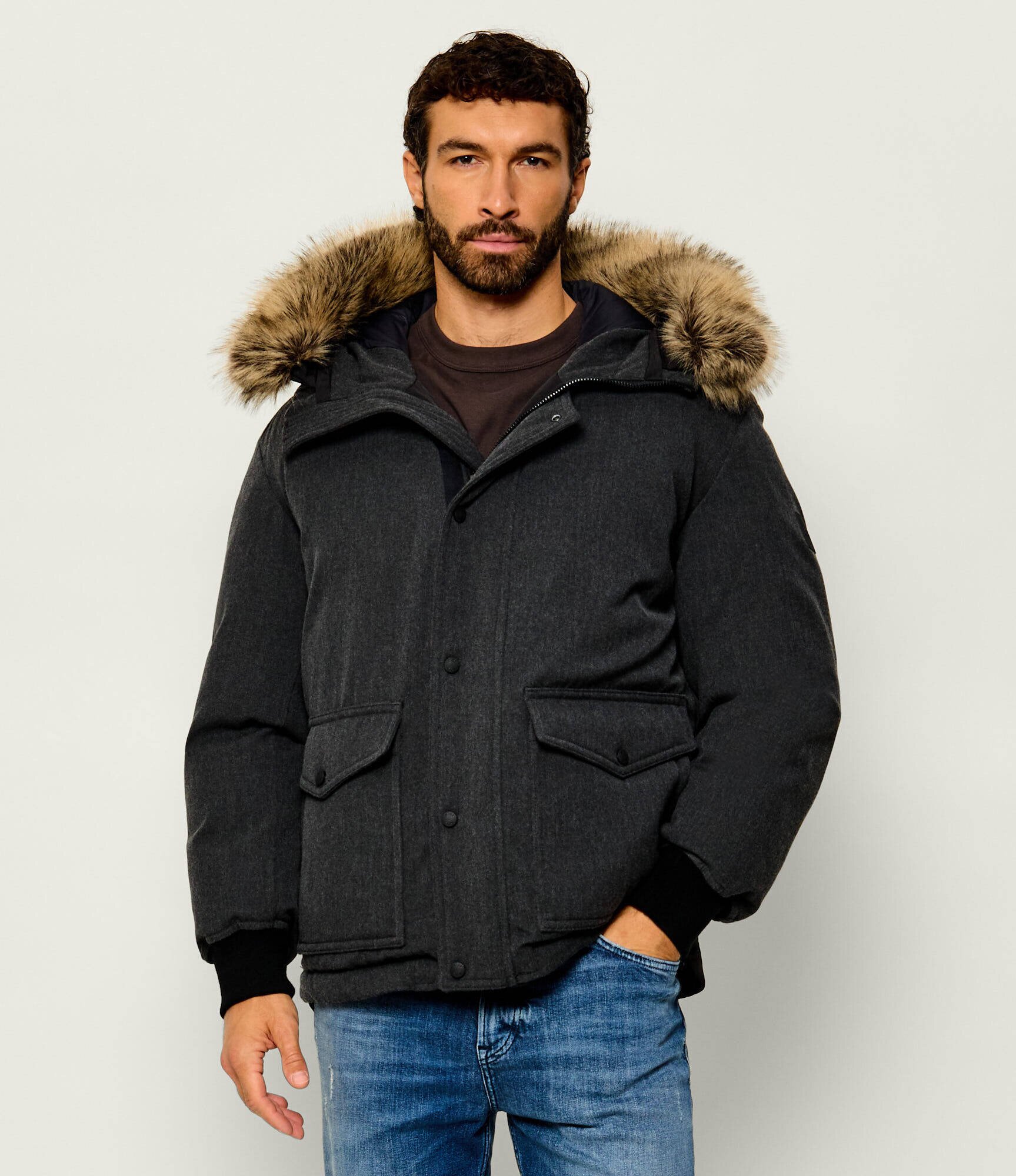 BOSS Orange Geacă Oisla | Relaxed fit cu adaos de lână