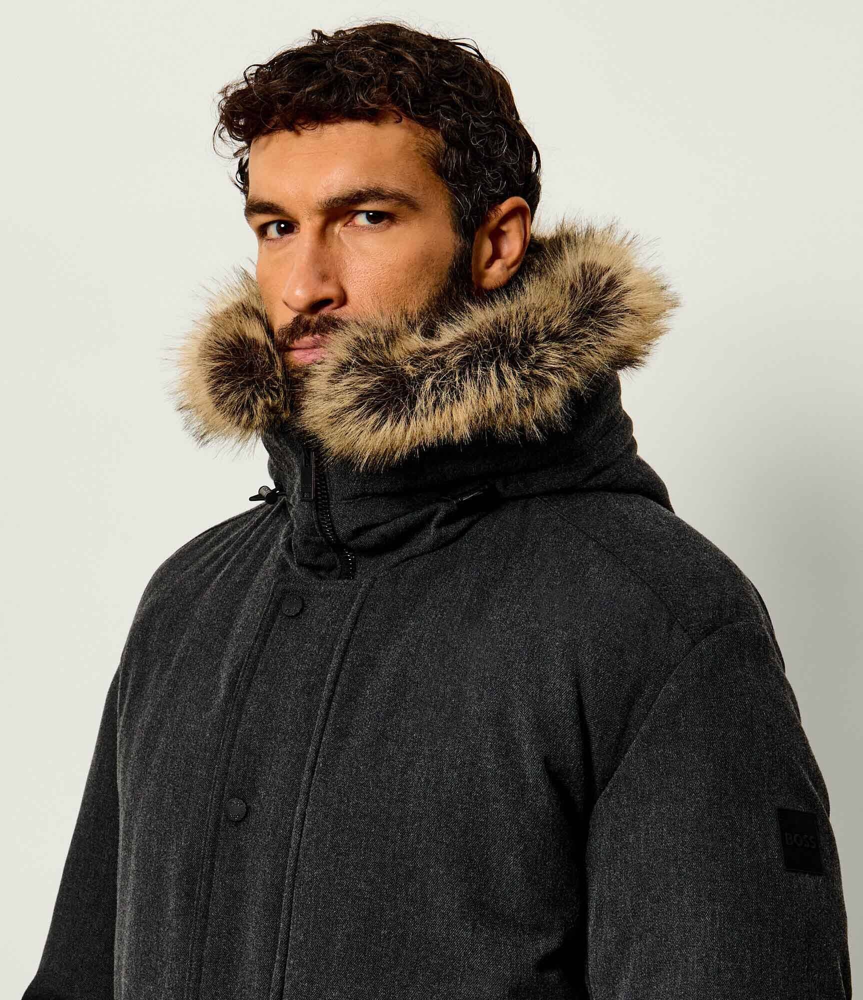 BOSS Orange Geacă Oisla | Relaxed fit cu adaos de lână