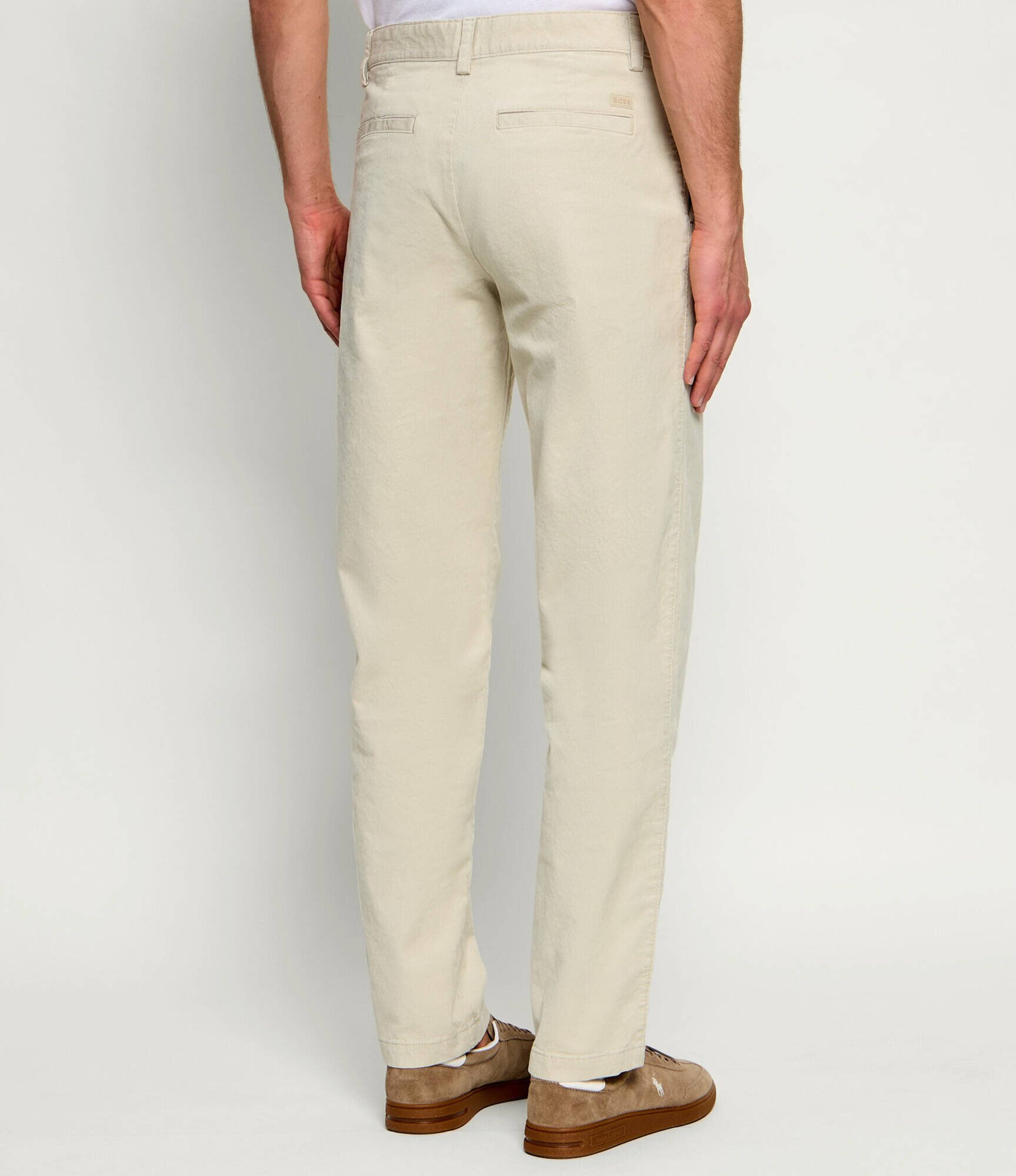 BOSS Orange Pantaloni chino Pleated_3 | Tapered fit | catifea reiată