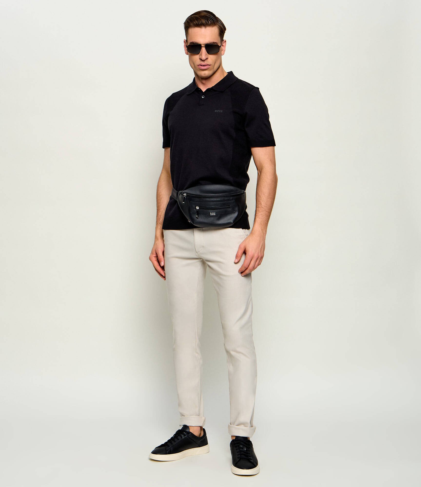 BOSS Orange Pantaloni chino | Slim Fit | cu adaos de in