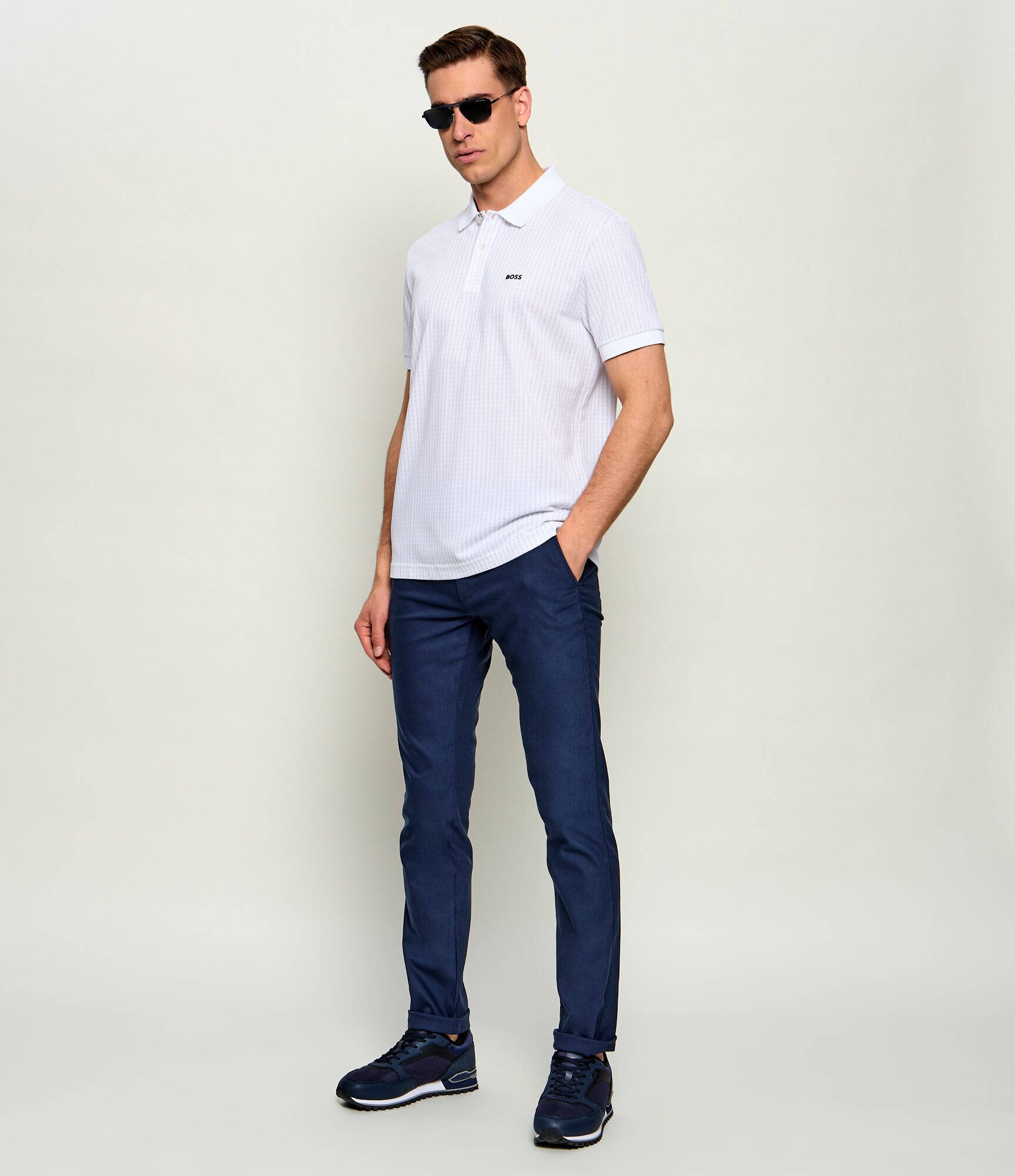 BOSS Orange Pantaloni chino | Slim Fit | cu adaos de in