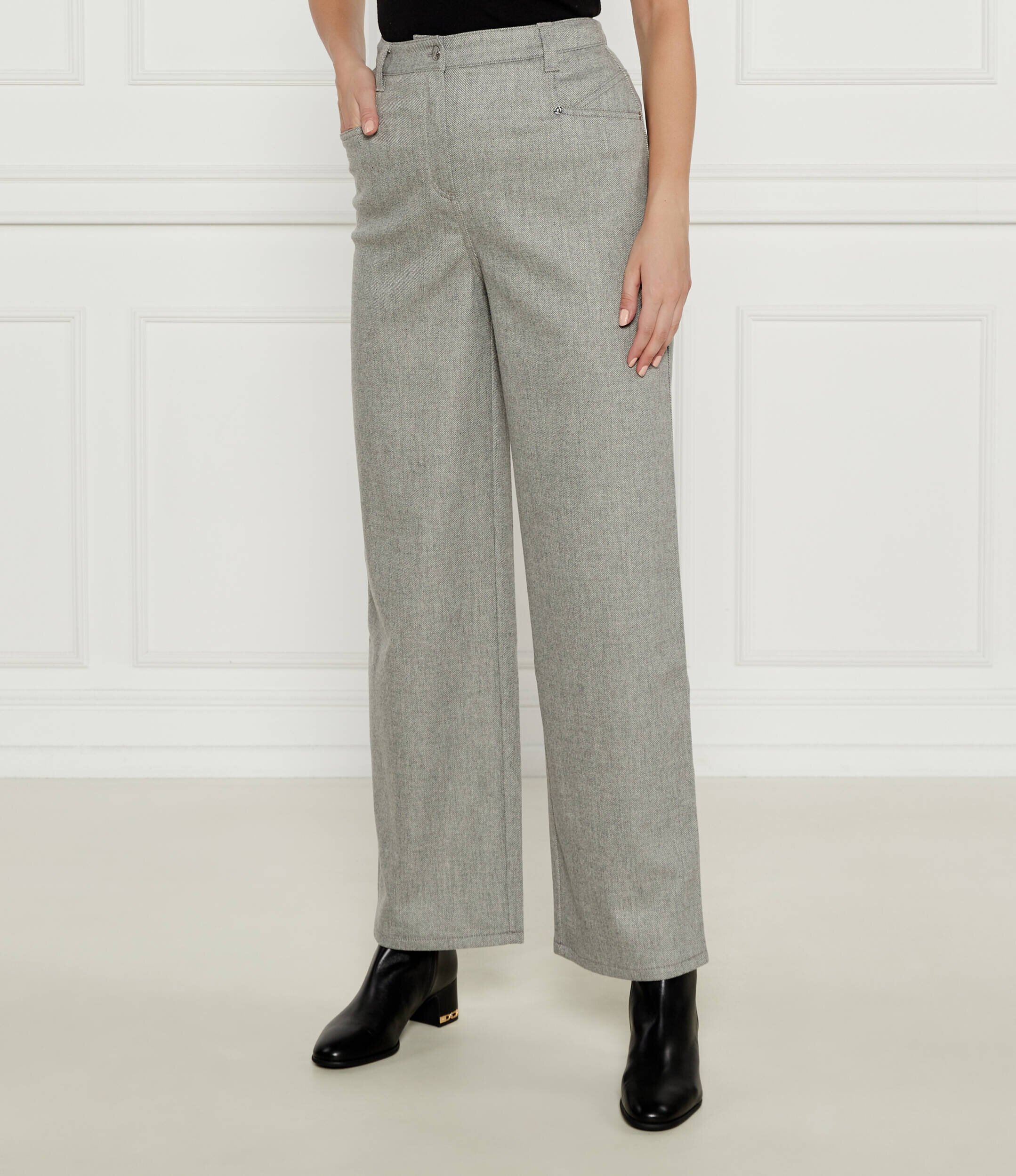 BOSS Orange Pantaloni Taflana | flare fit cu adaos de lână