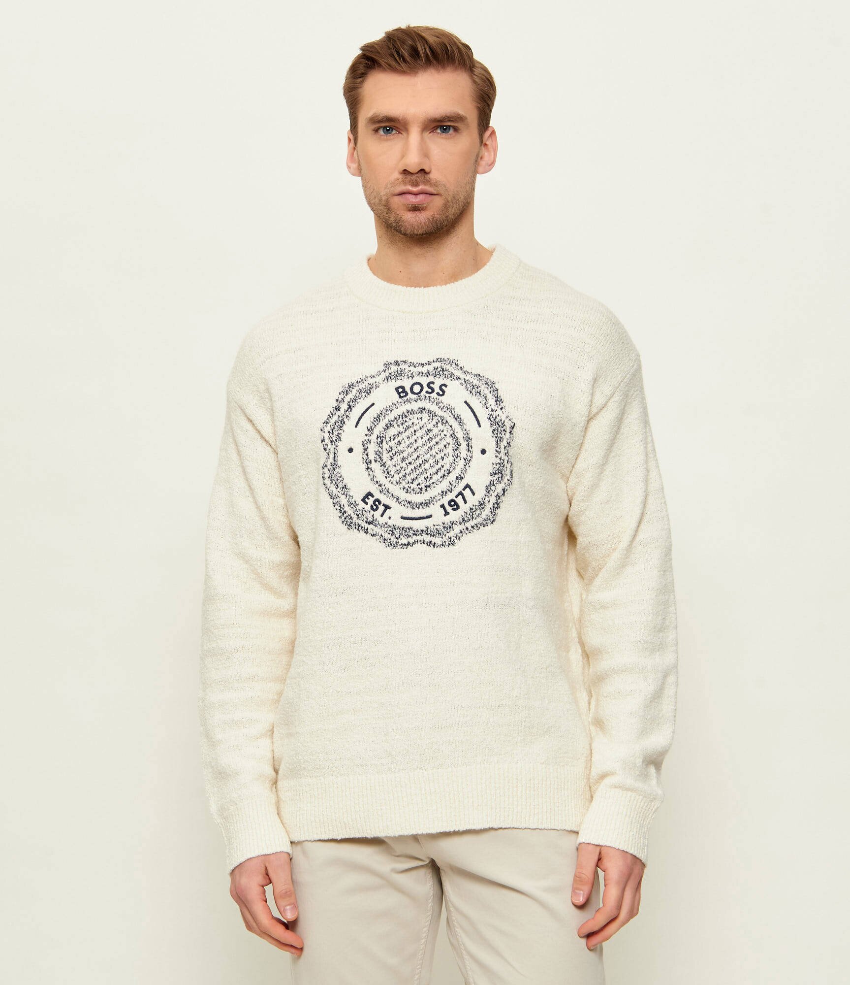 BOSS Orange Pulover Kerbert | Relaxed fit cu adaos de lână