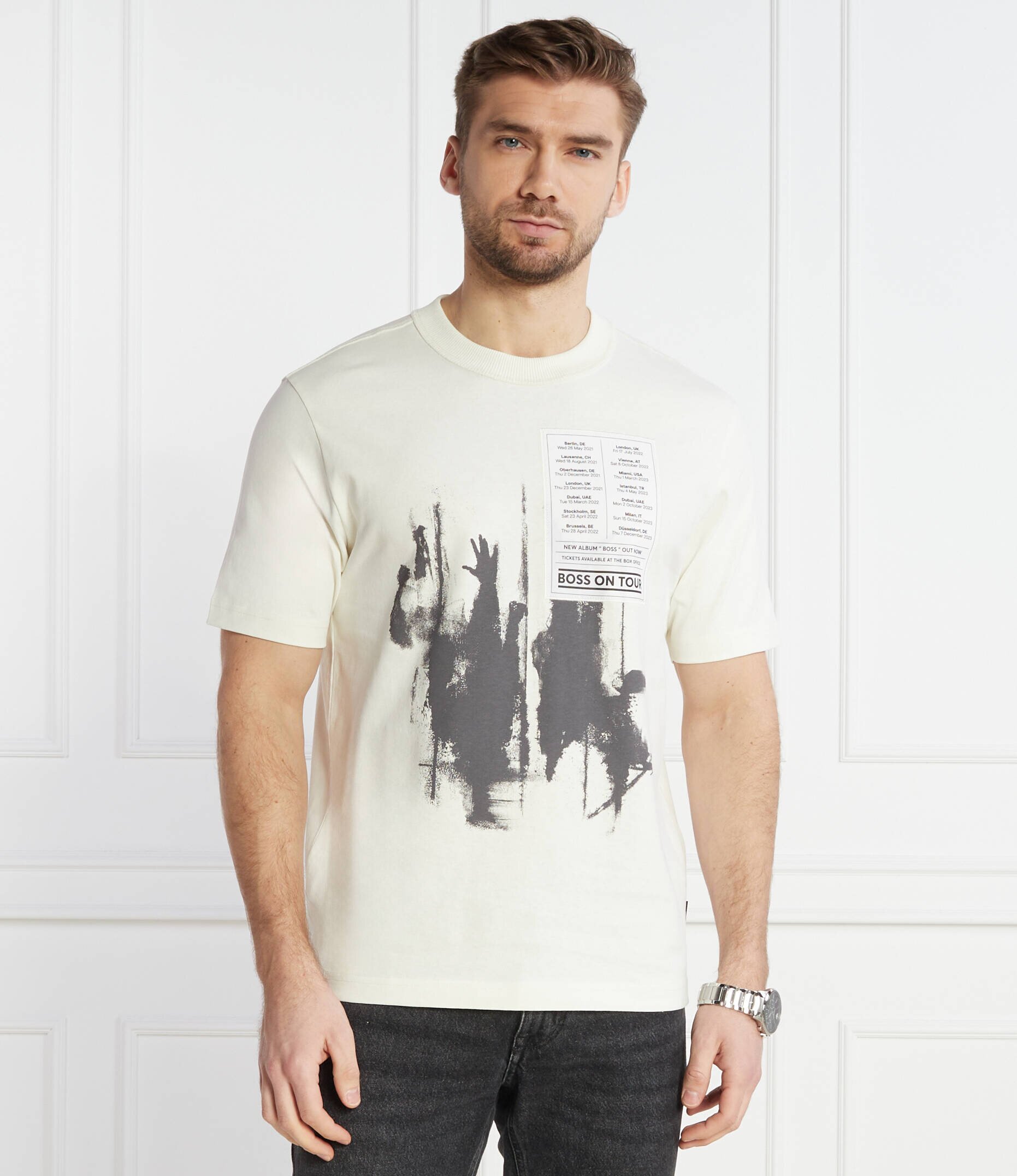 BOSS Orange Tricou Te_Patchwork | Relaxed fit