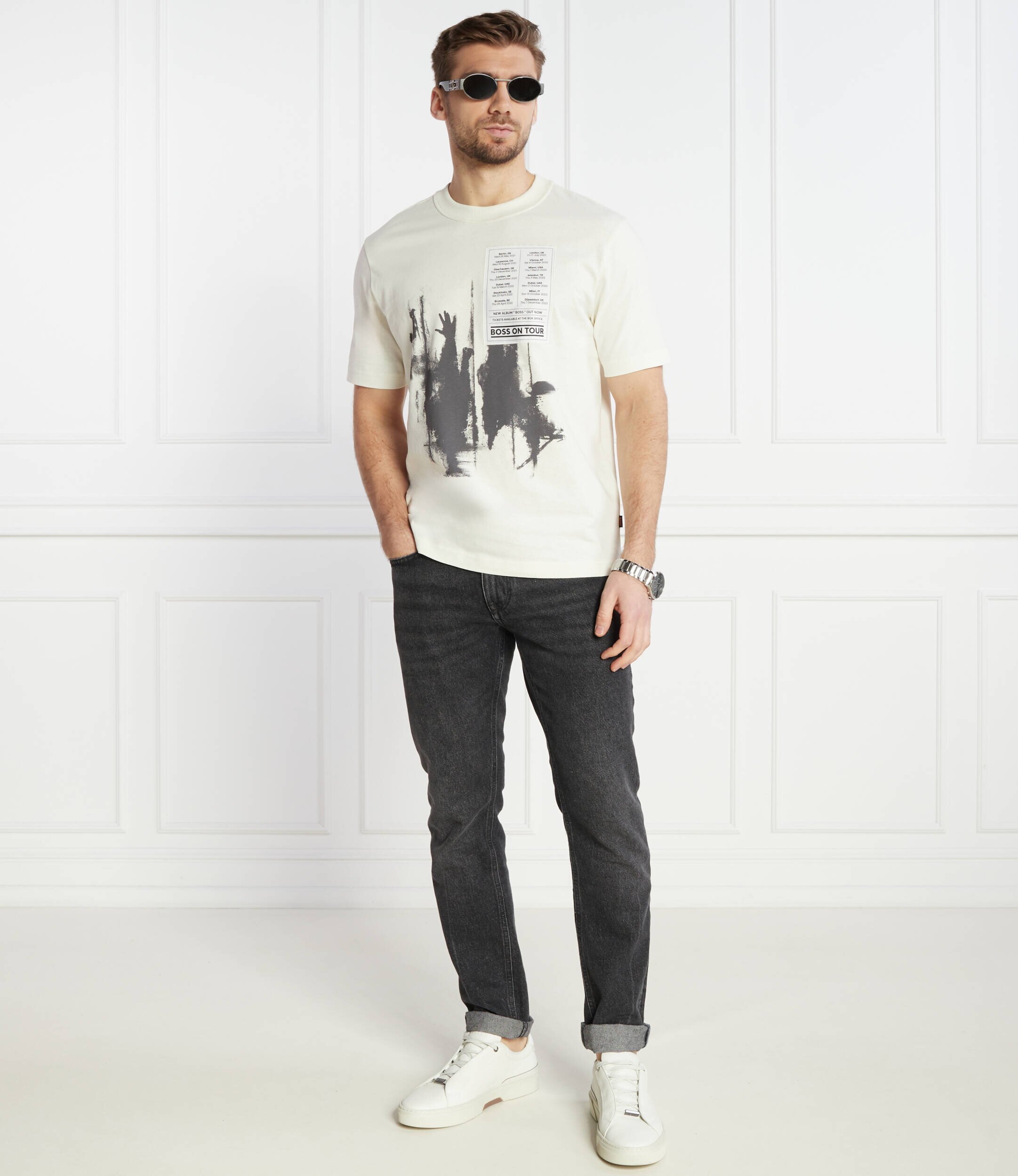 BOSS Orange Tricou Te_Patchwork | Relaxed fit