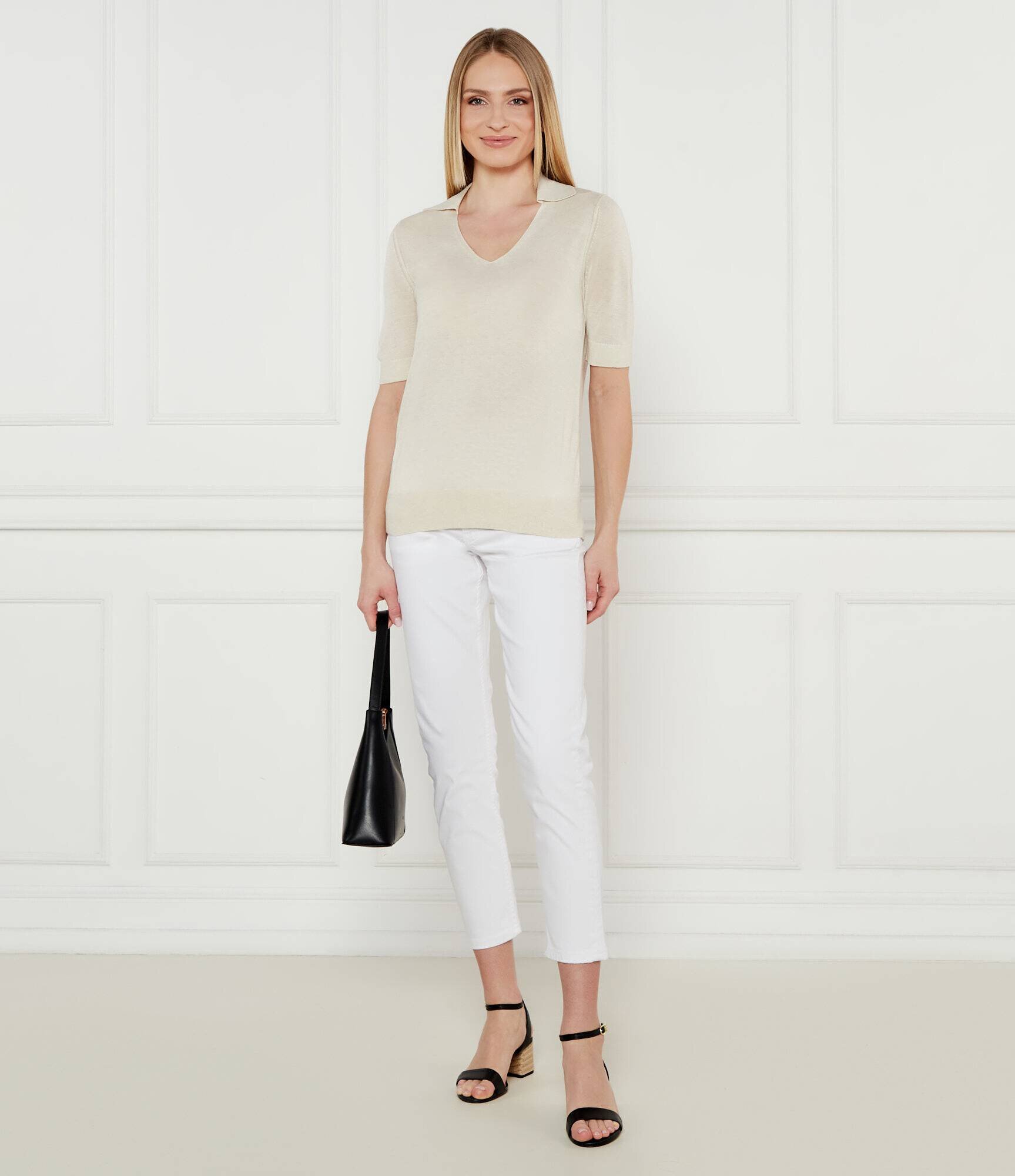Calvin Klein Bluză | regular fit cu adaos de mătase