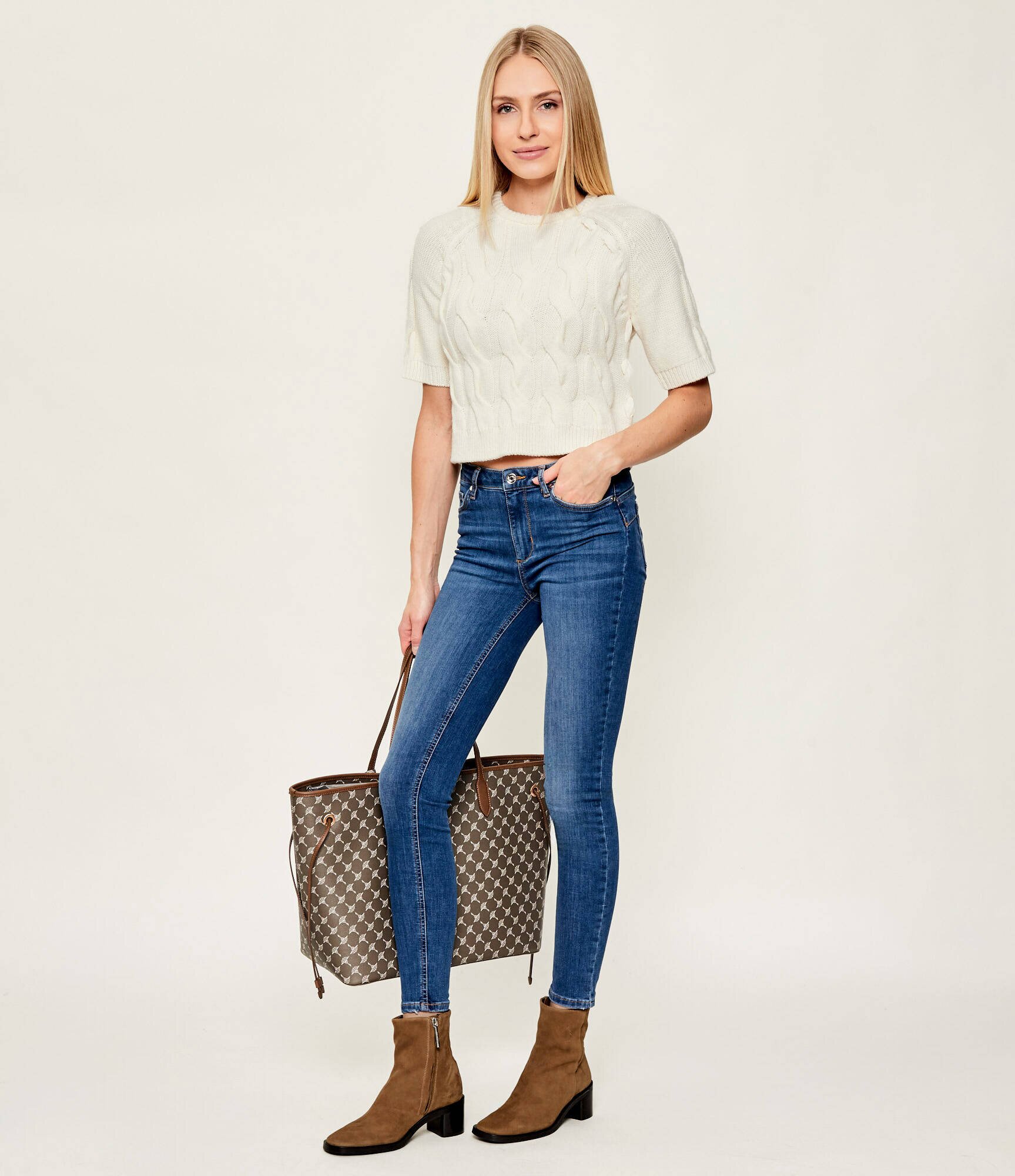 Calvin Klein Botine cu toc | piele întoarsă