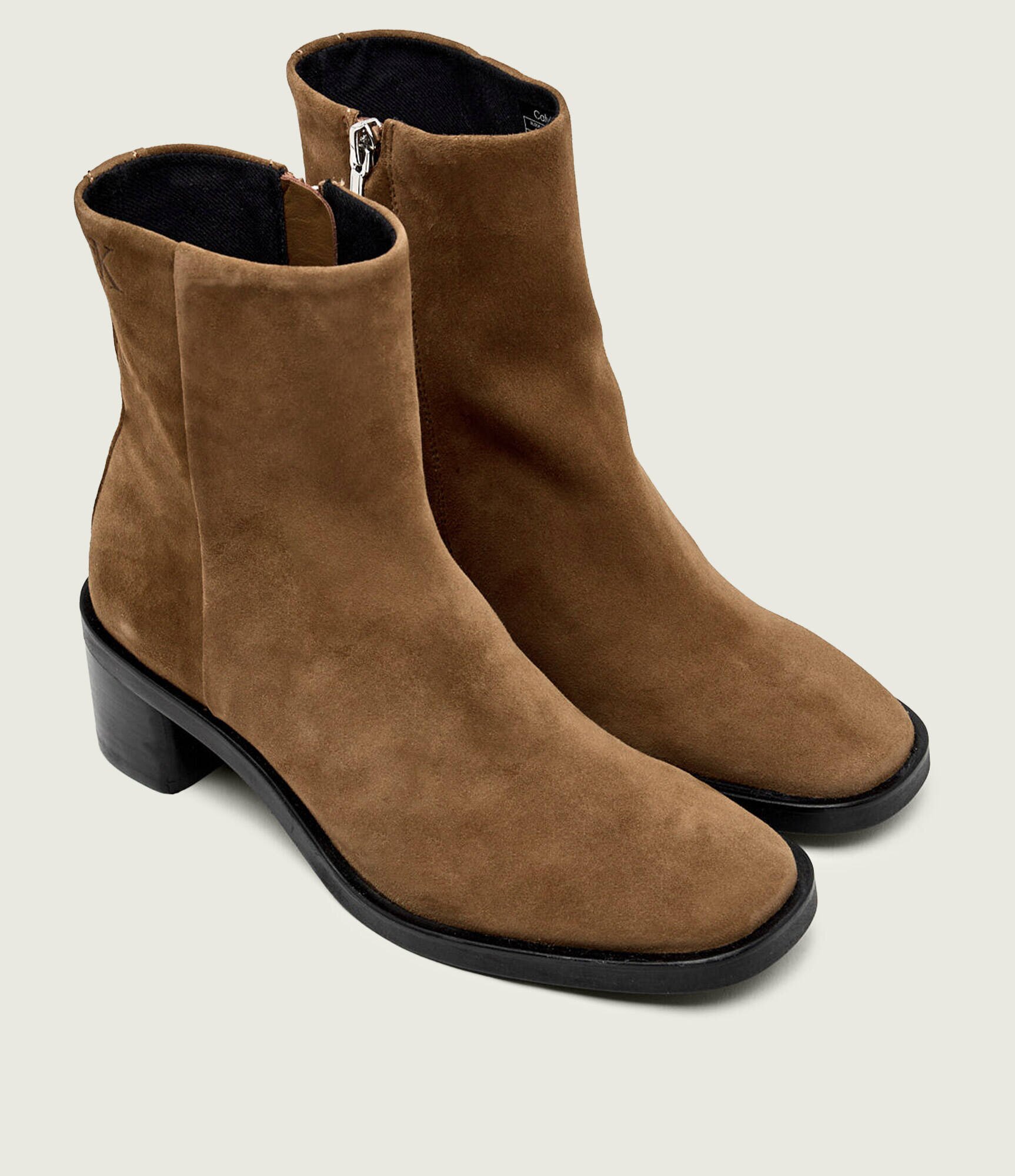 Calvin Klein Botine cu toc | piele întoarsă