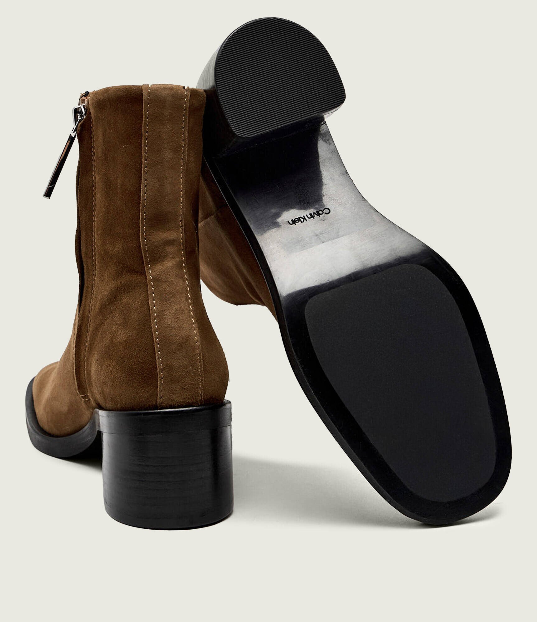 Calvin Klein Botine cu toc | piele întoarsă