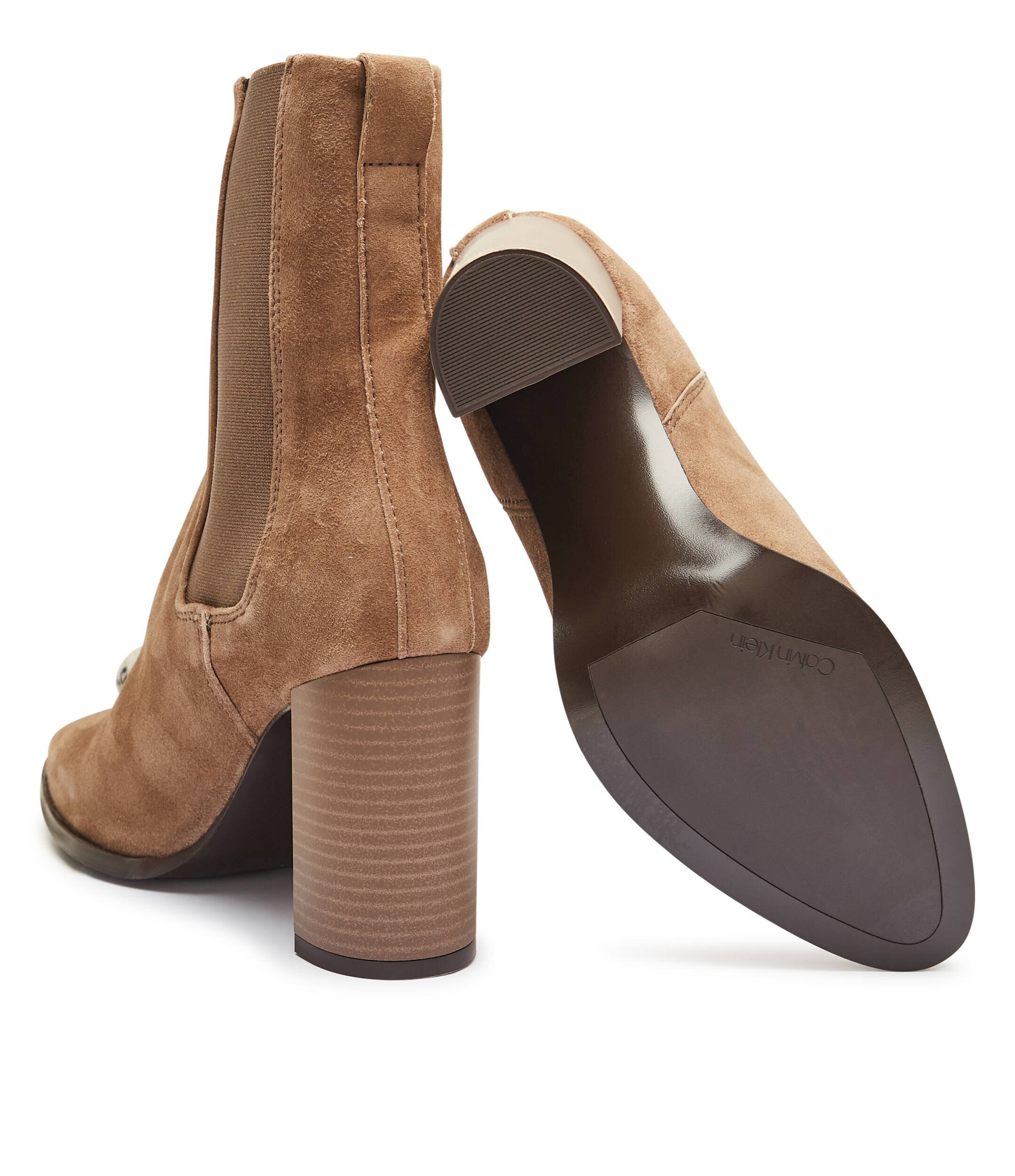 Calvin Klein Botine cu toc | piele întoarsă