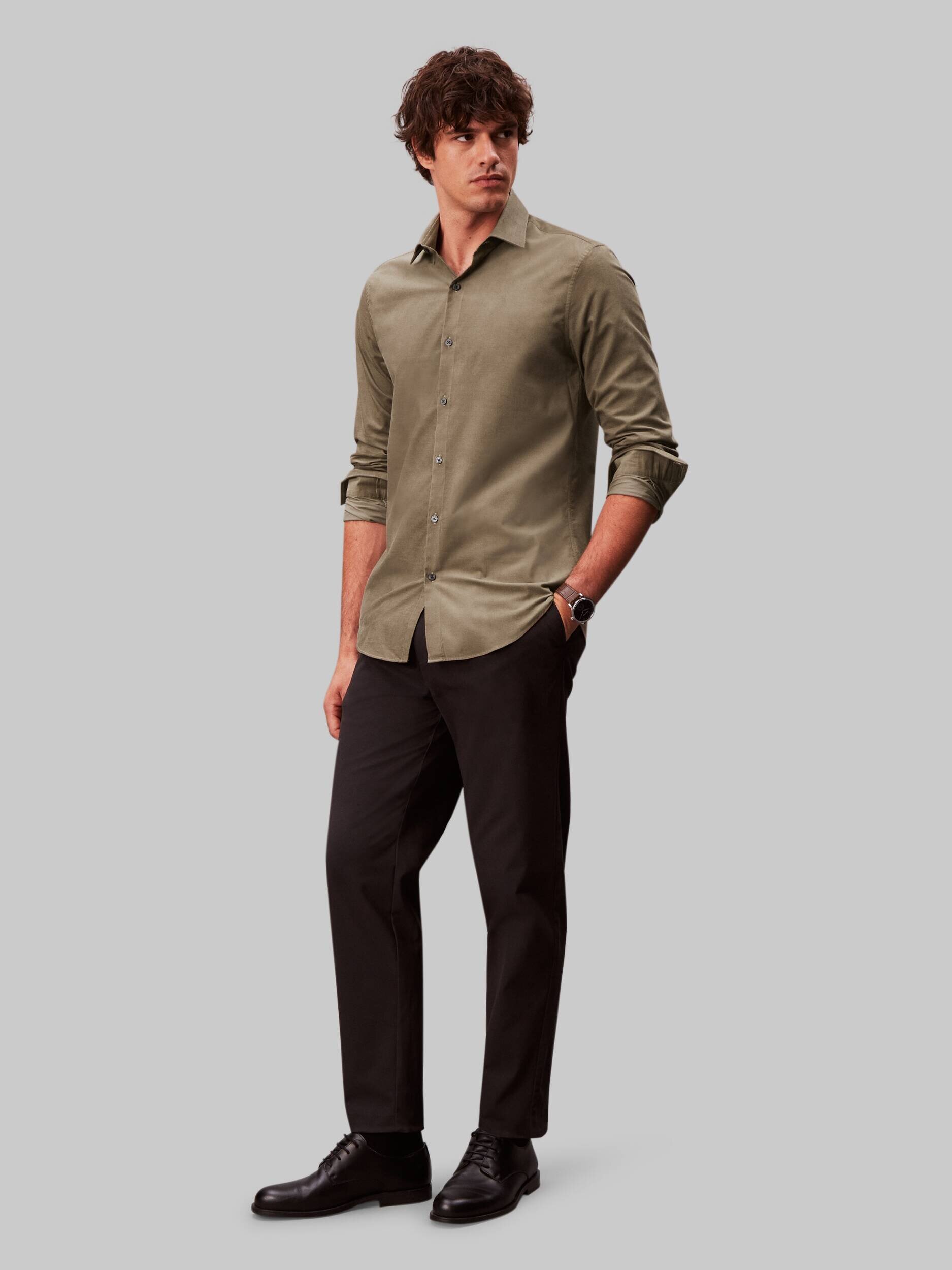 Calvin Klein Cămașă | Slim Fit | catifea reiată