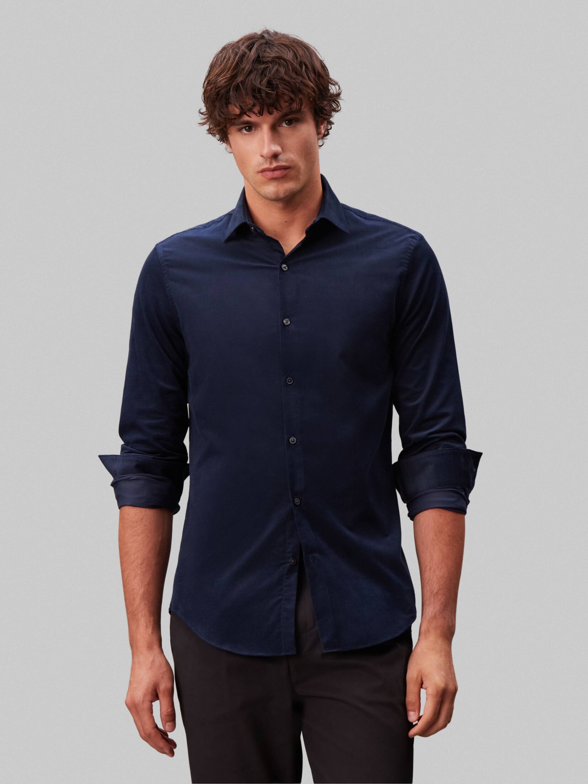 Calvin Klein Cămașă | Slim Fit | catifea reiată