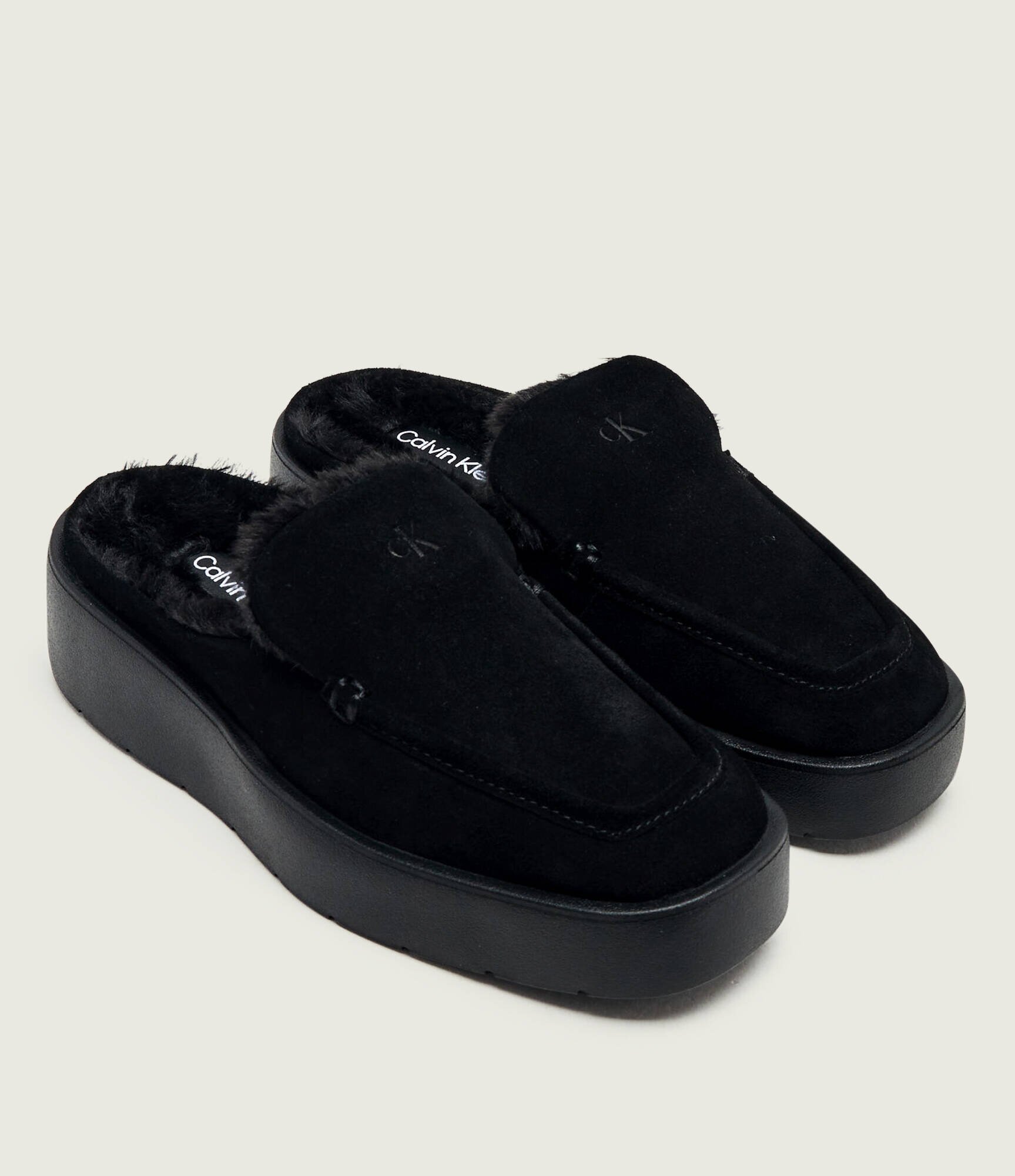 Calvin Klein Căptușite mules (încălțăminte) | piele întoarsă | shearling