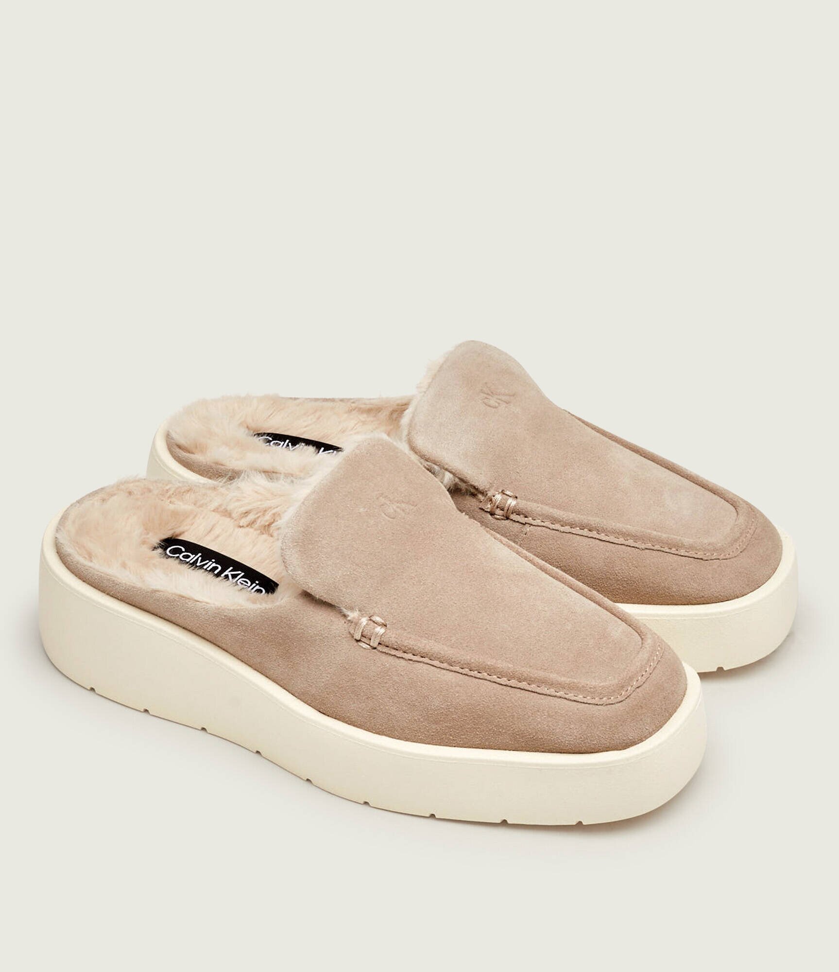 Calvin Klein Căptușite mules (încălțăminte) | shearling | piele întoarsă